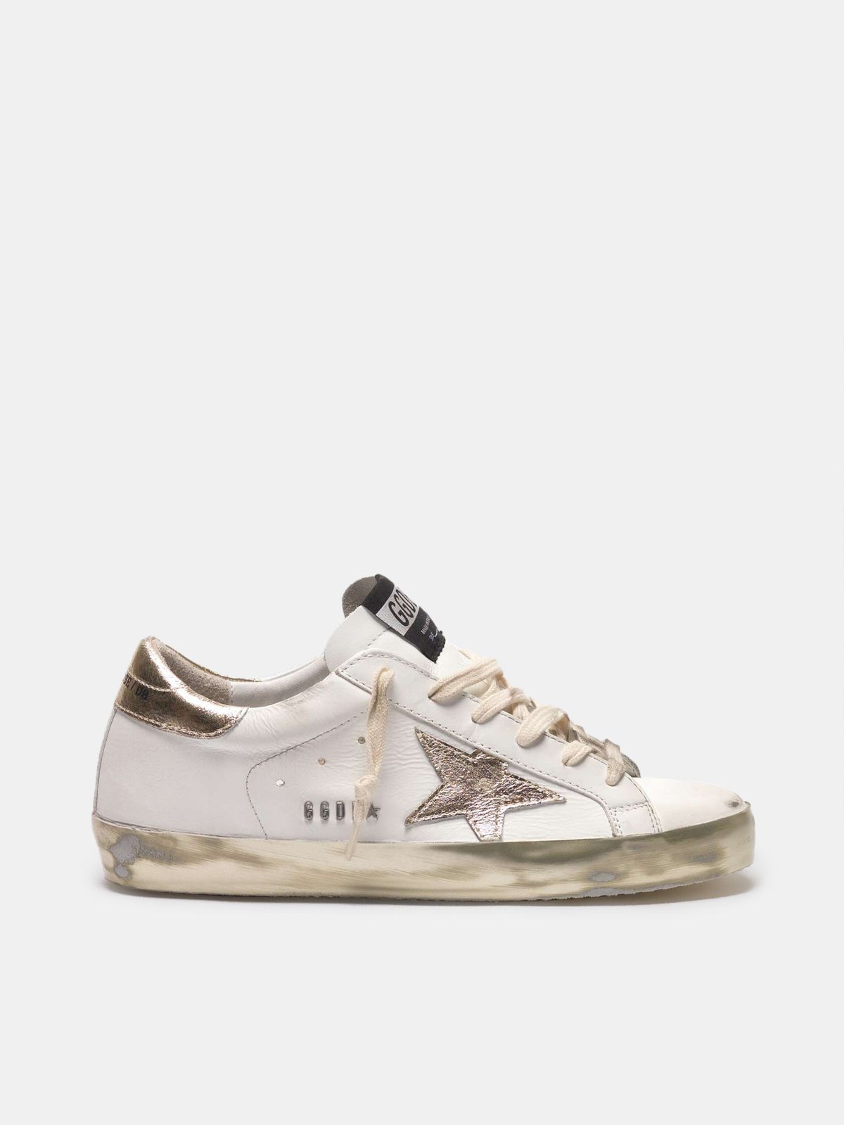 Super-Star sneakers with gold sparkle 