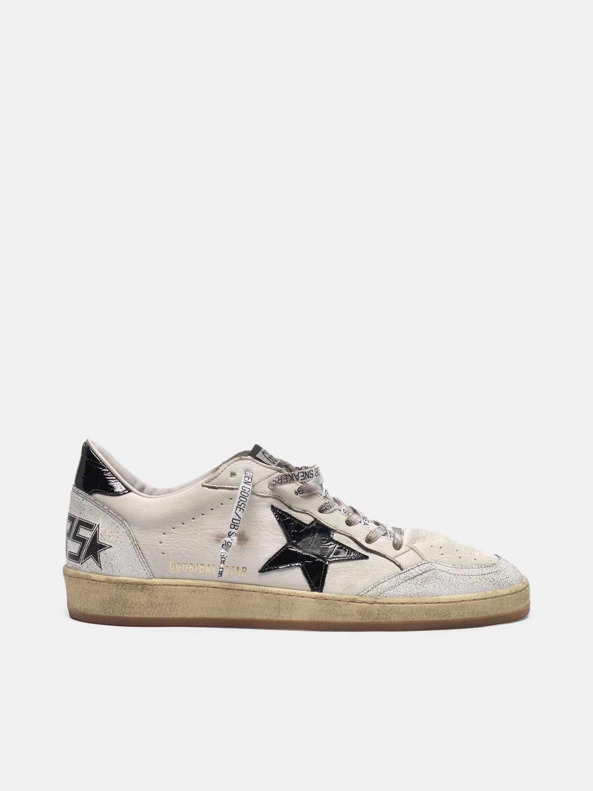 superstar sneakers in leather with glossy heel tab
