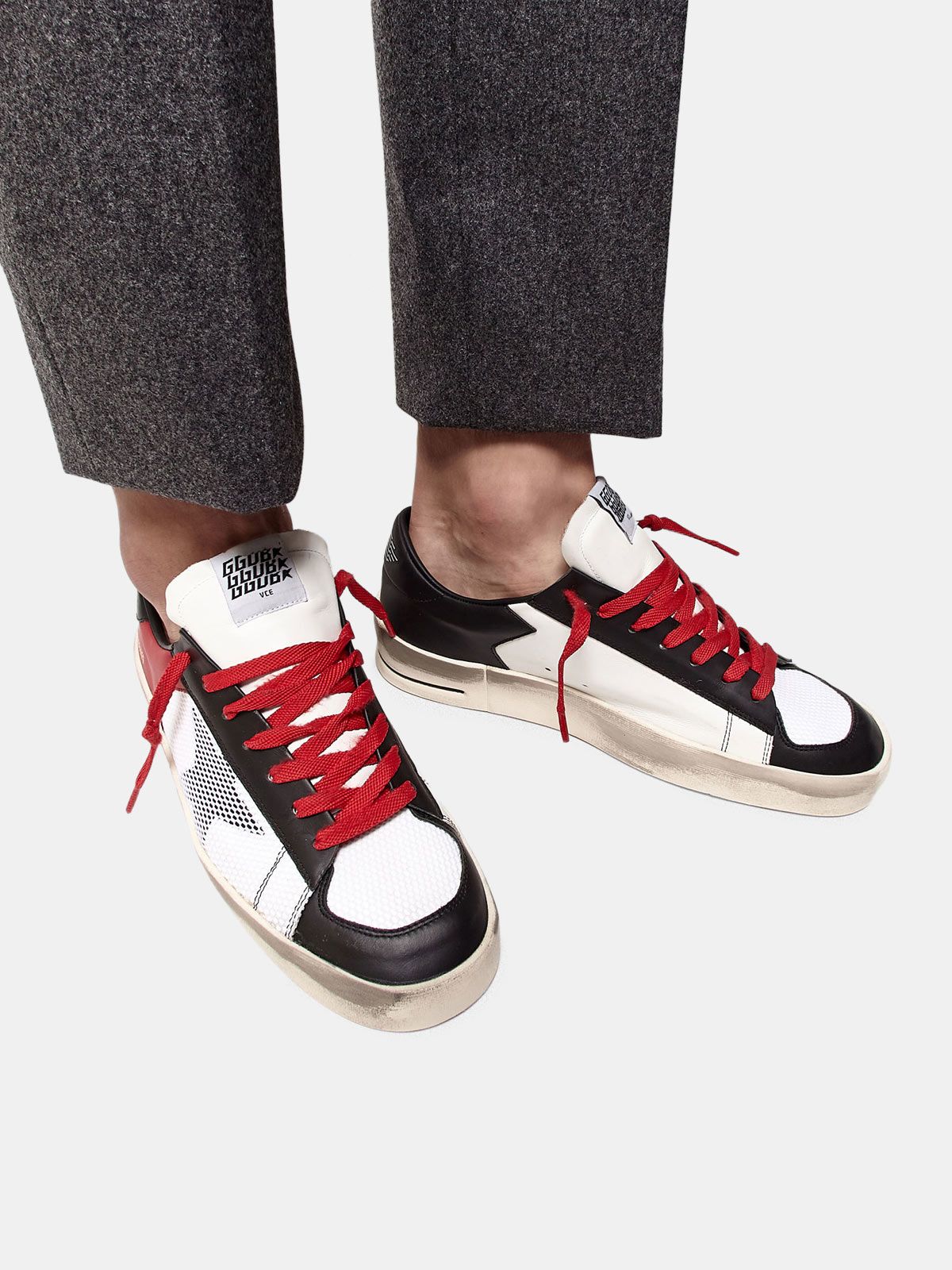 Stardan sneakers in leather with mesh inserts | Golden Goose