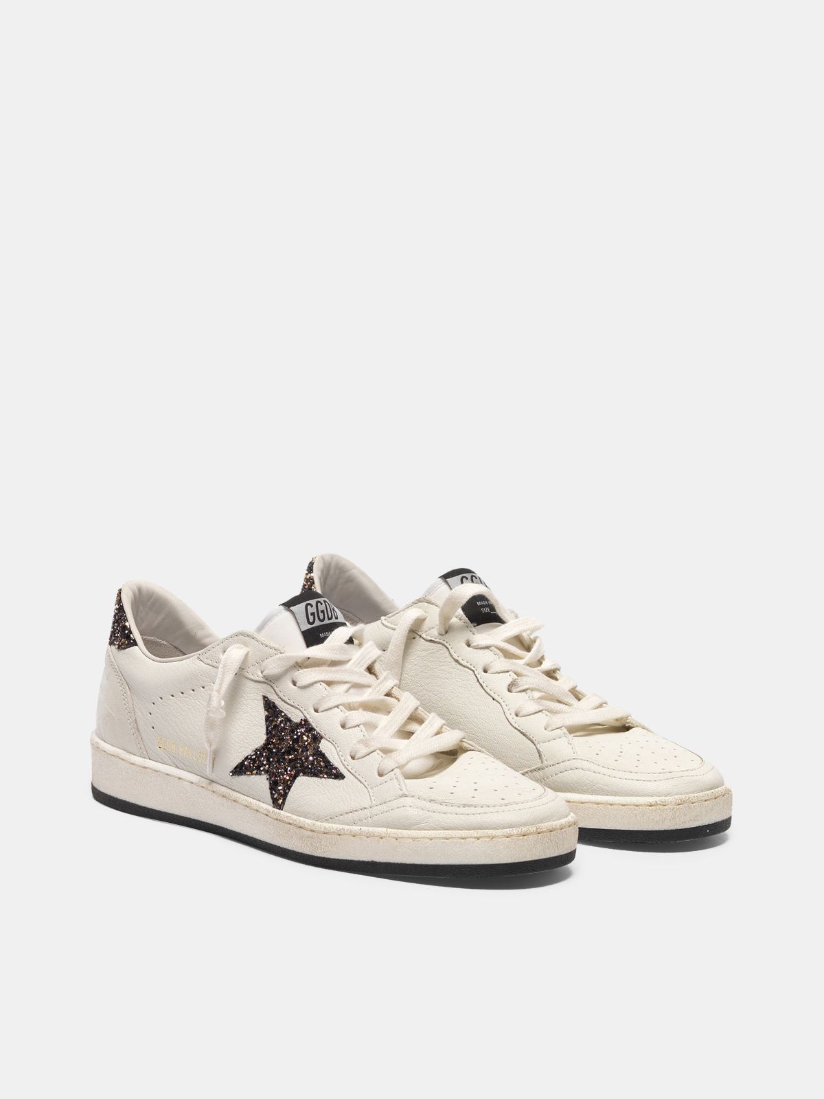 ball star sneakers with ggdb star and glittery heel tab