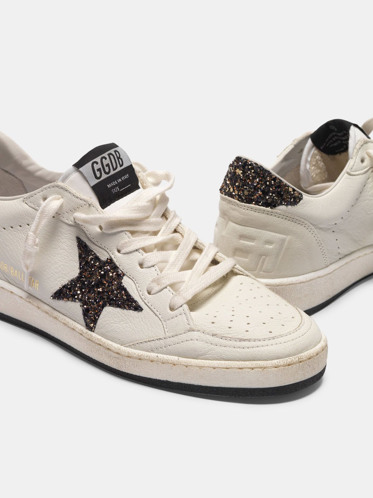 Sneakers Ball Star con stella GGDB e talloncino in glitter | Golden Goose