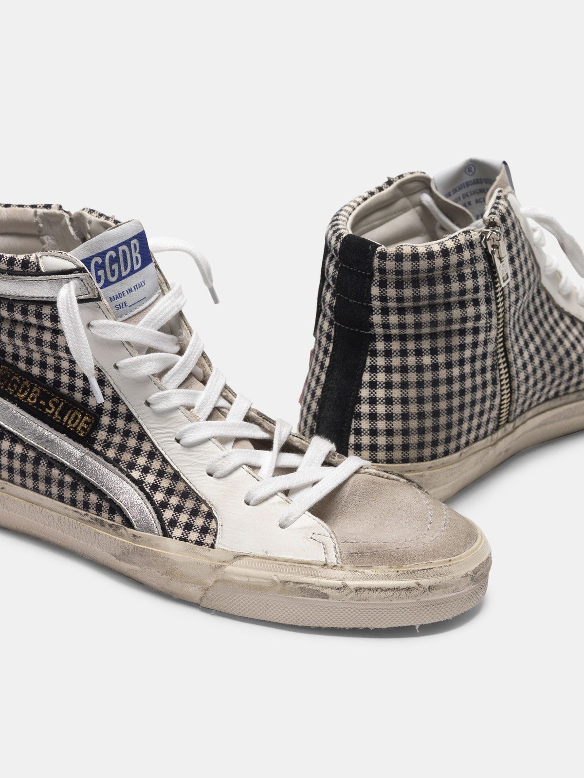 plaid golden goose sneakers