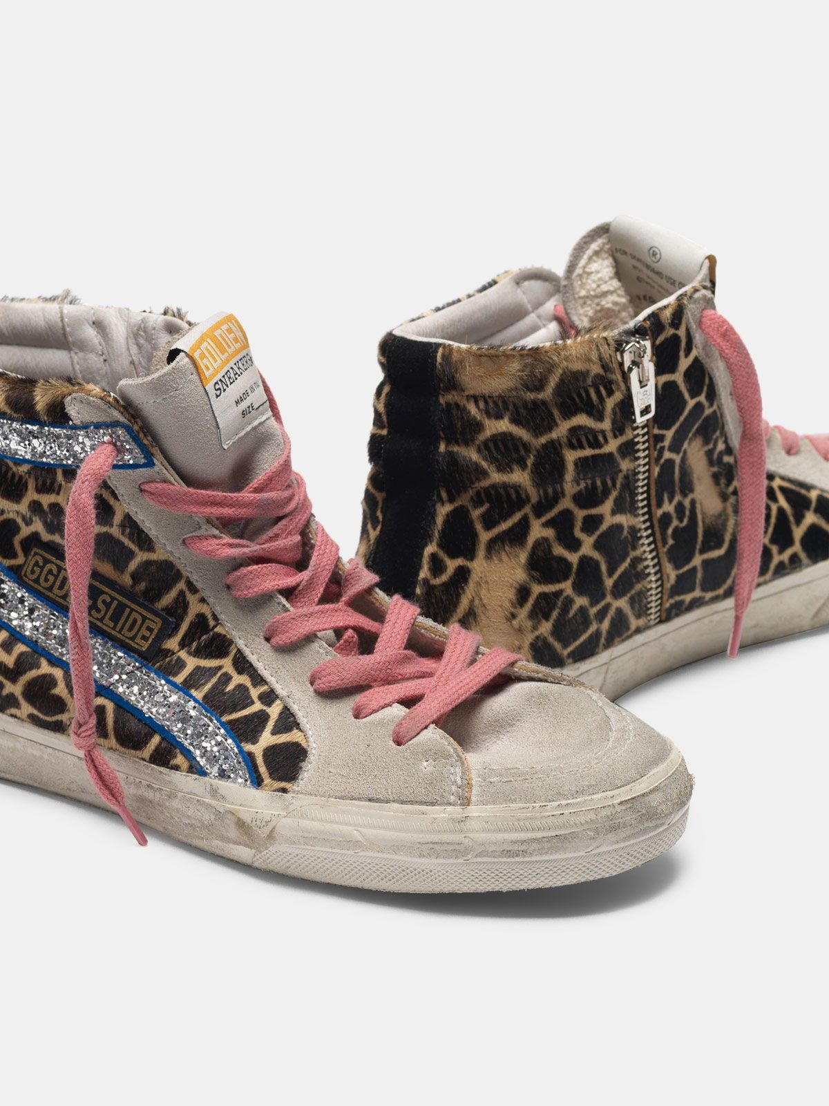 Slide sneakers in leopard-print pony skin | Golden Goose
