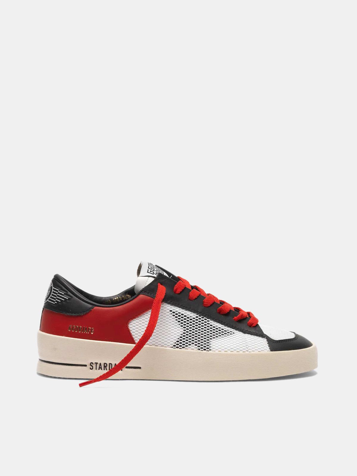 Stardan sneakers in red and white leather with mesh inserts | Golden Goose