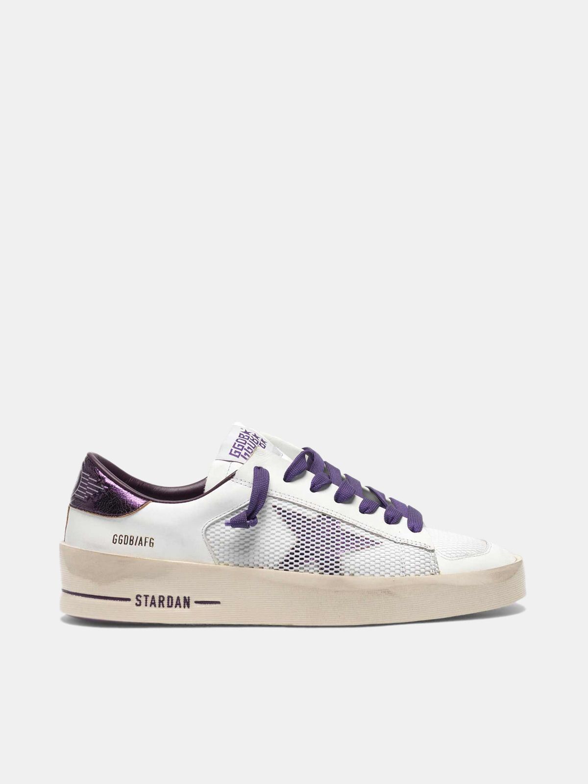 purple golden goose sneakers