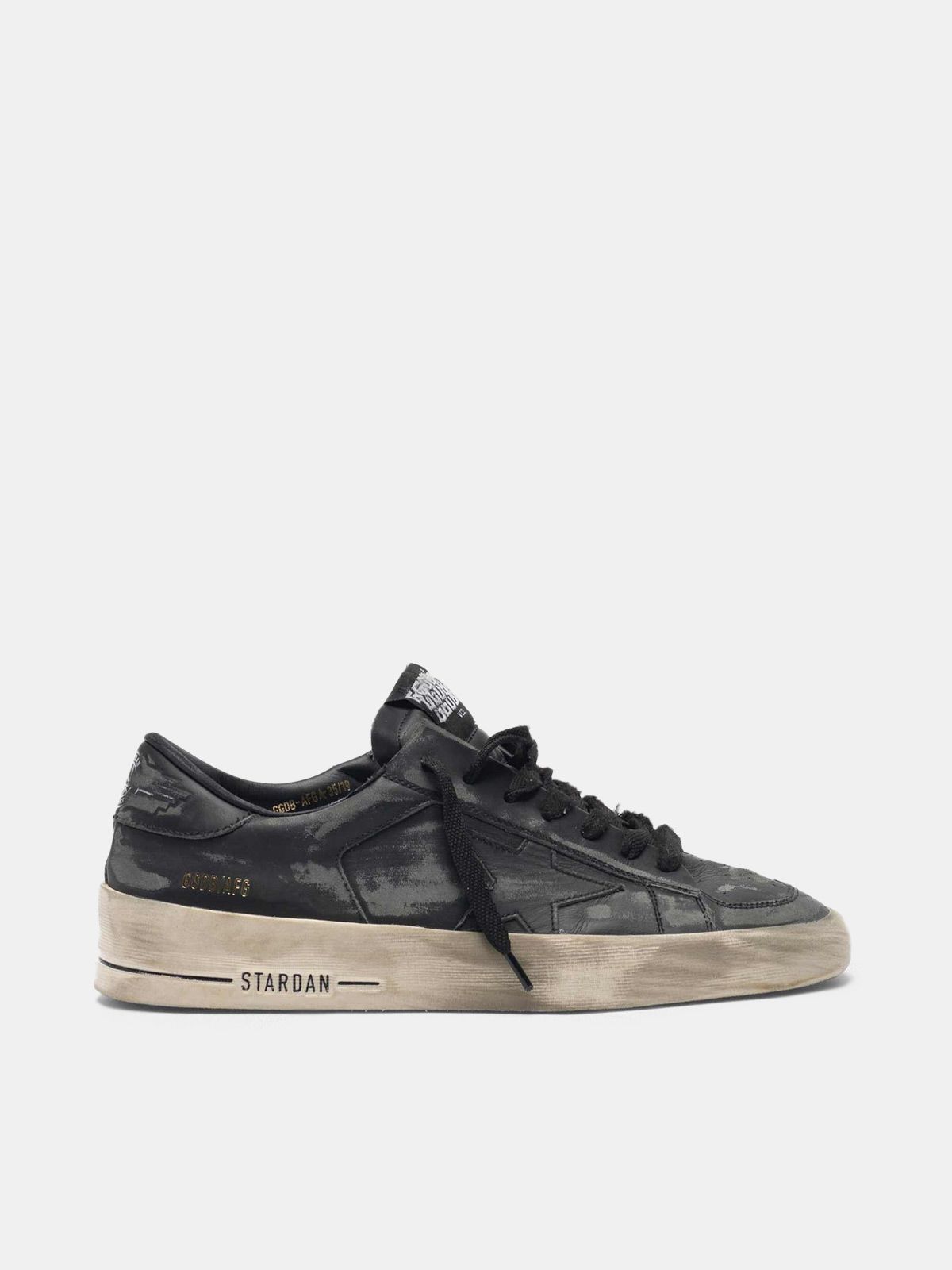 golden goose black leather sneakers