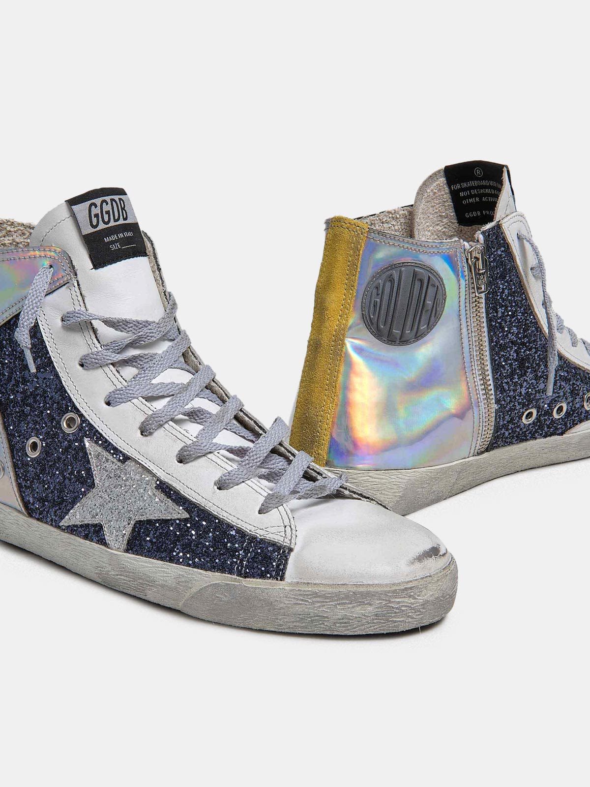 golden goose holographic sneakers