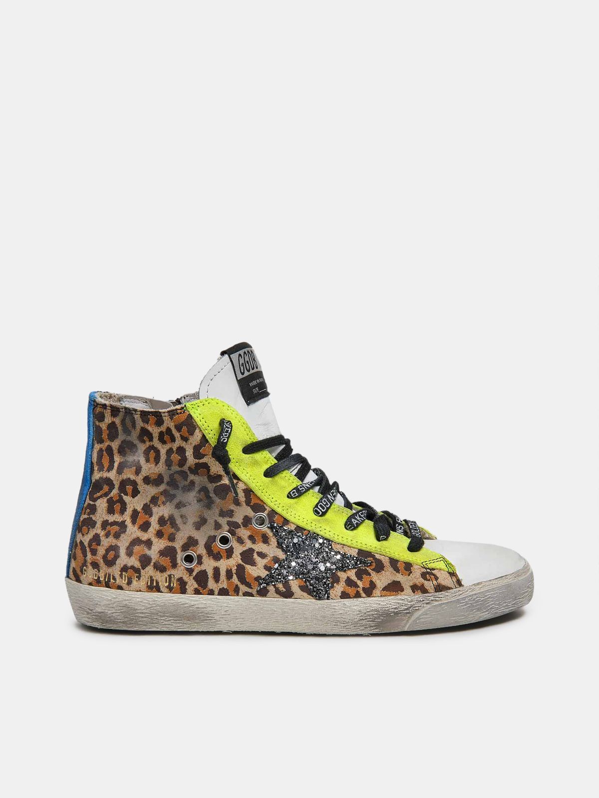 golden goose glitter leopard sneakers