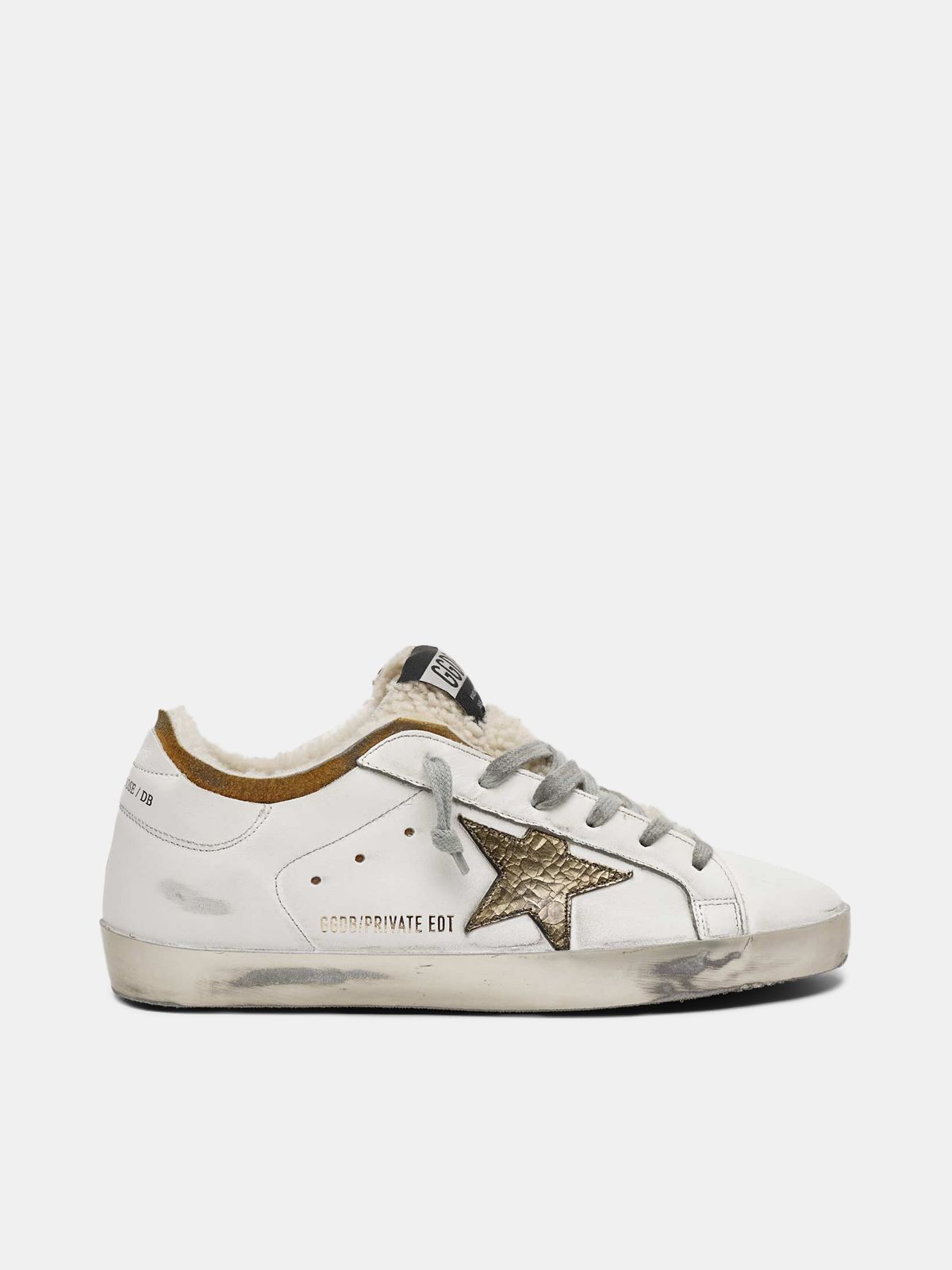 golden goose sneakers with shearling