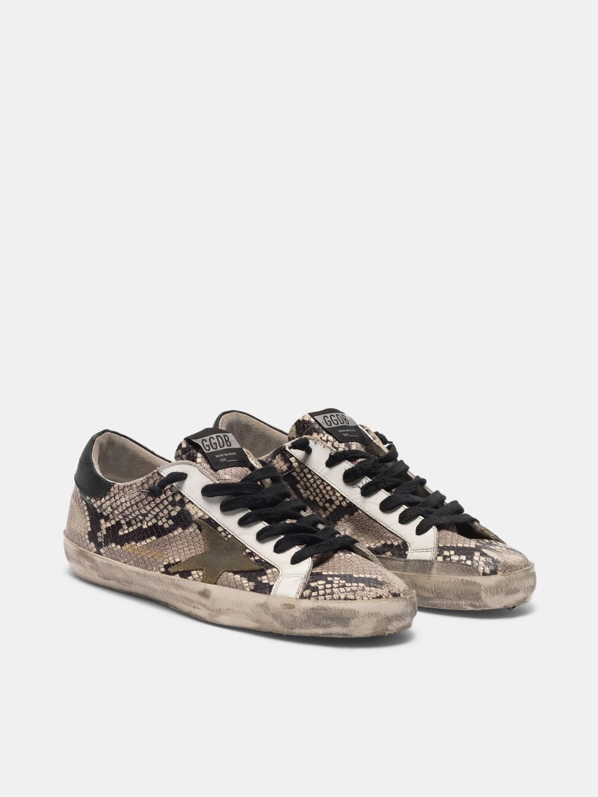 golden goose snake print sneakers