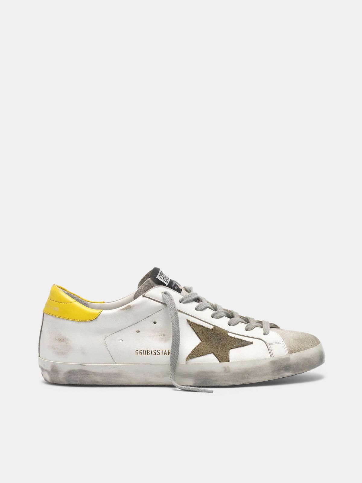 superstar sneakers in leather with star and heel tab in suede