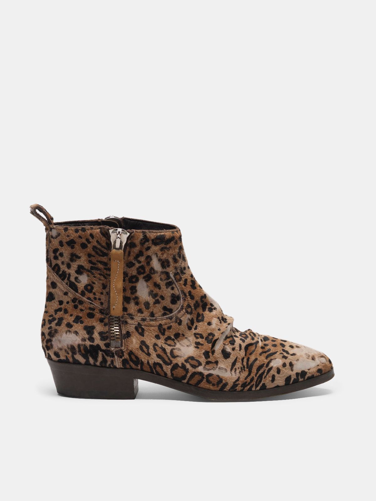 pony skin ankle boots