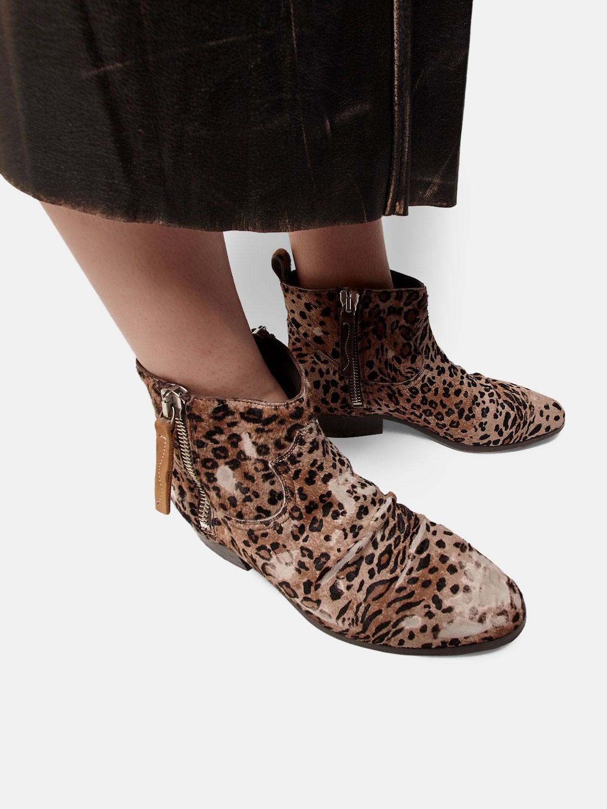 golden goose leopard boots
