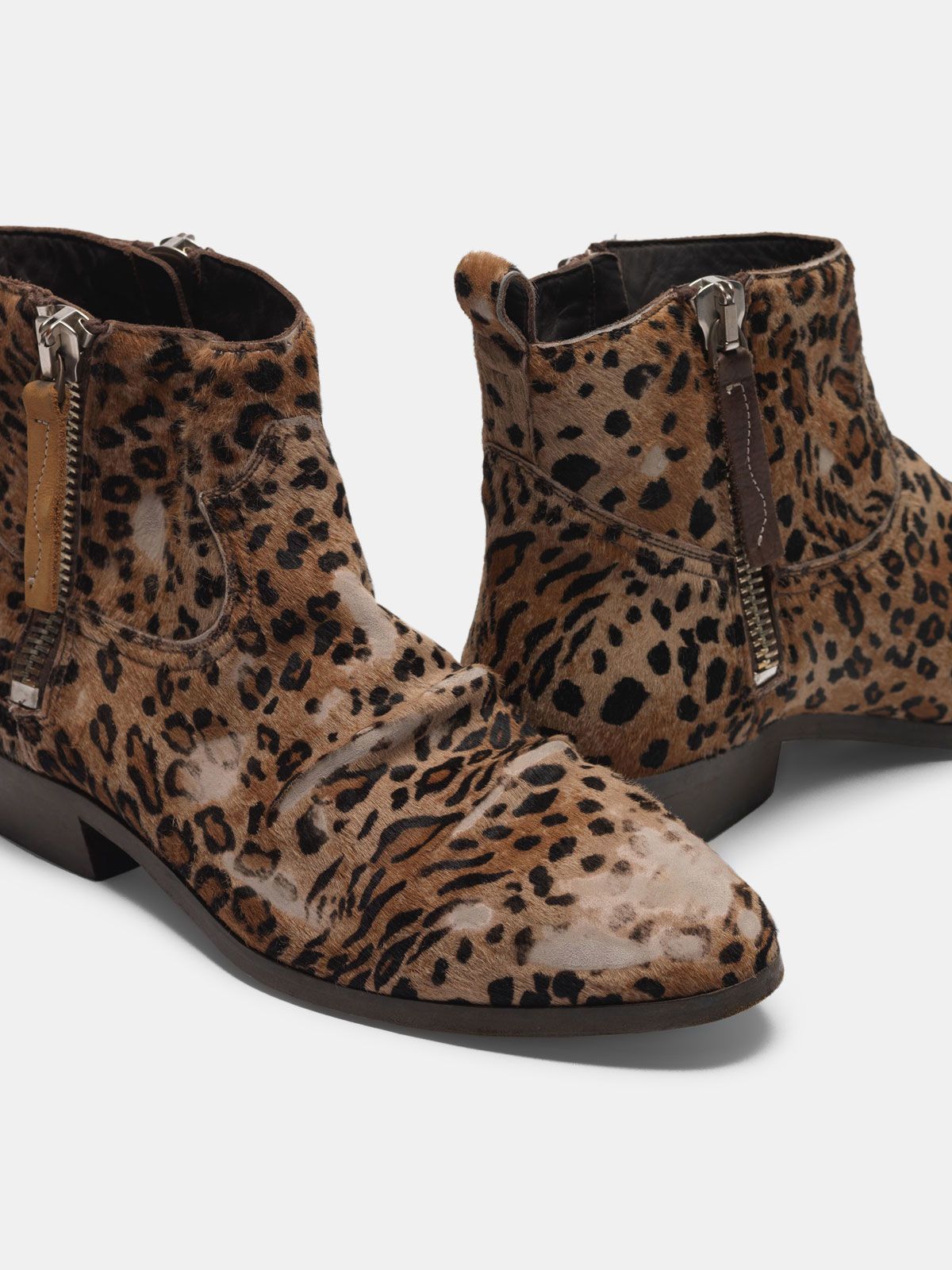 pony skin ankle boots