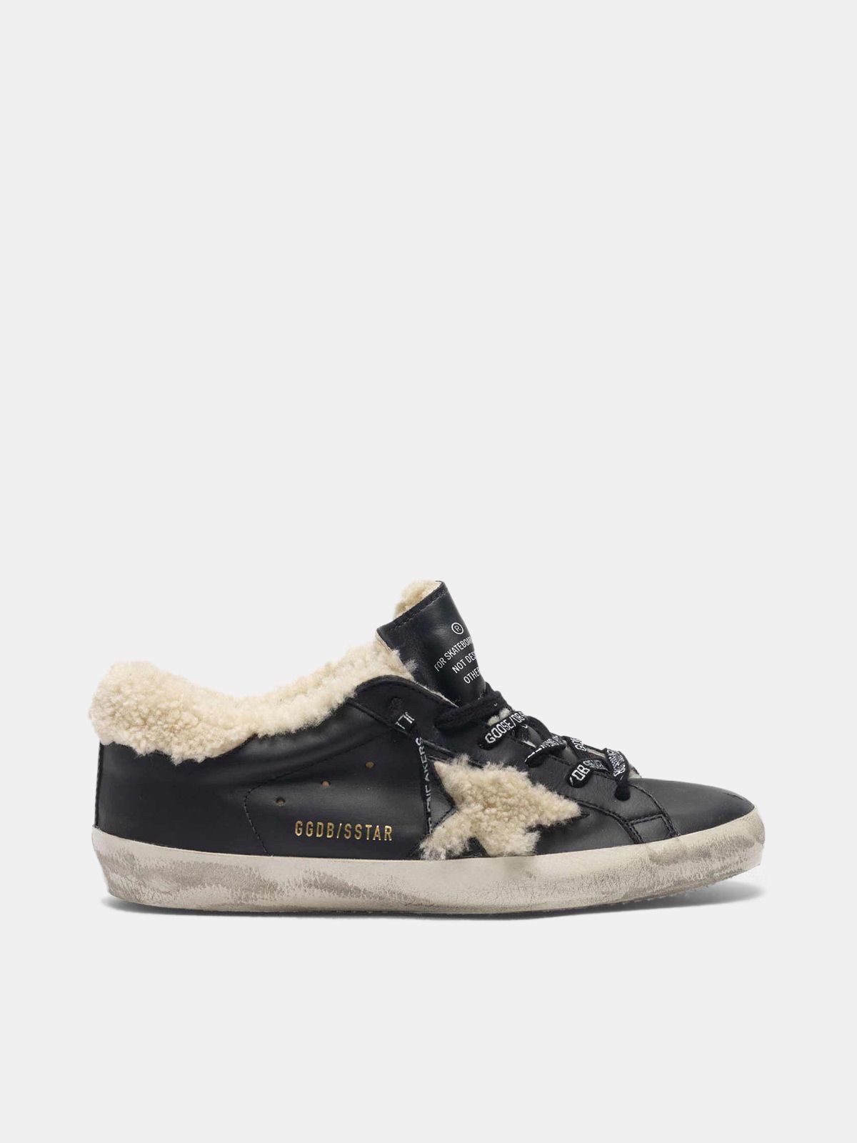 golden goose sneakers with shearling