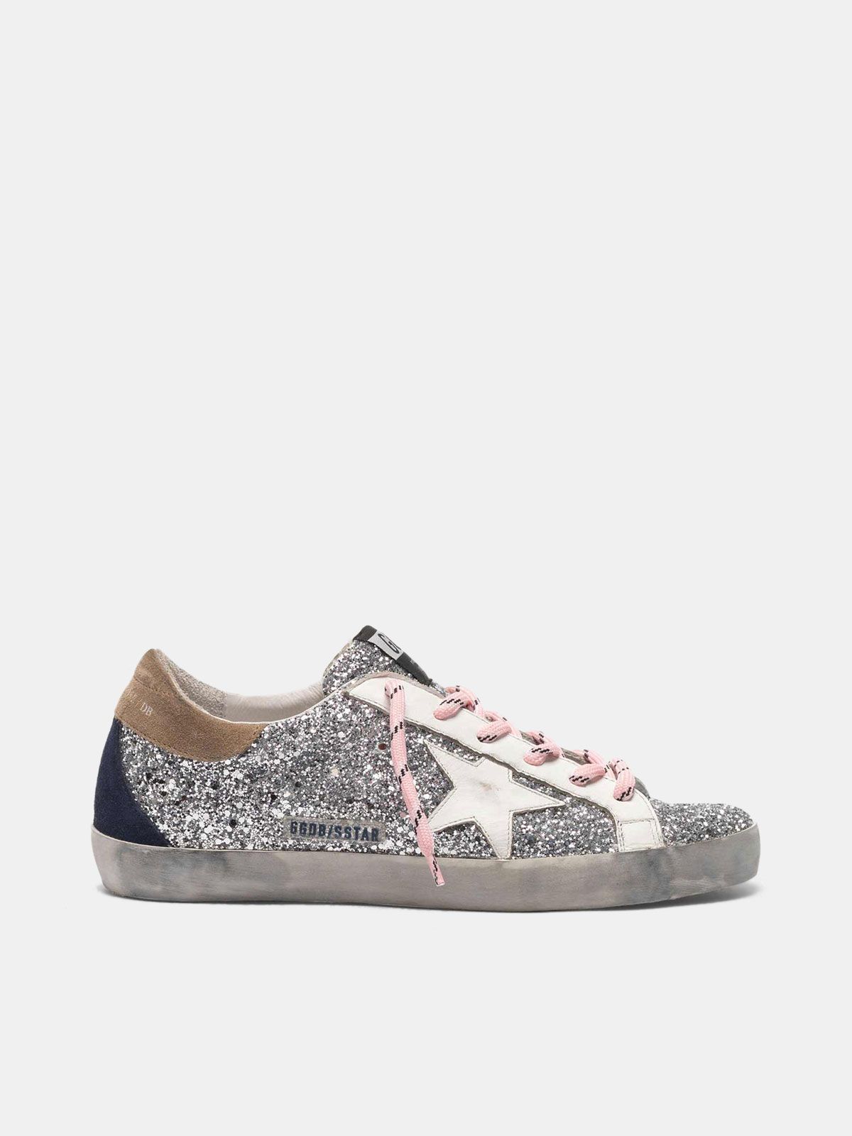 superstar sneakers with glitter upper and white star