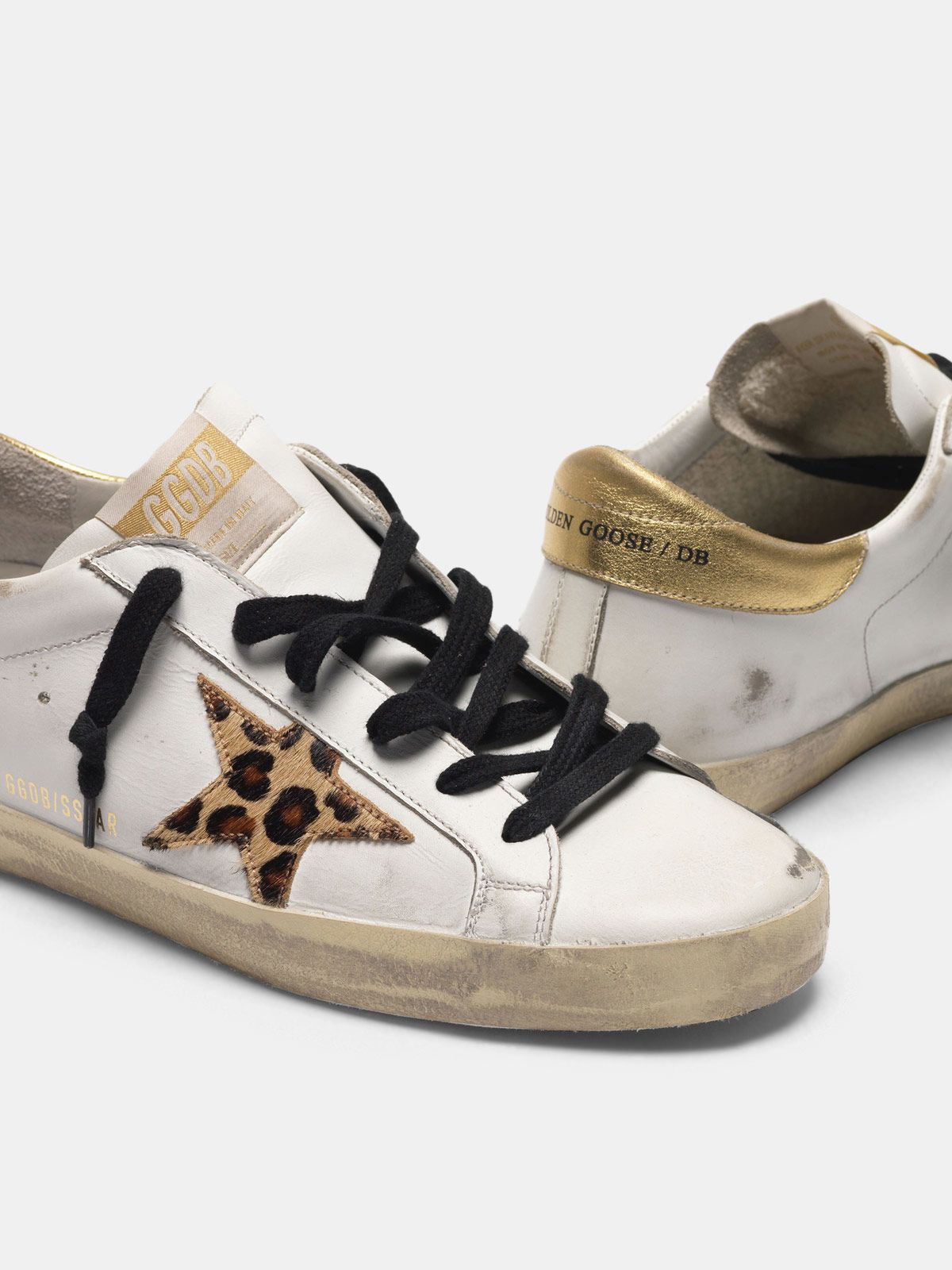 golden goose sneakers with leopard