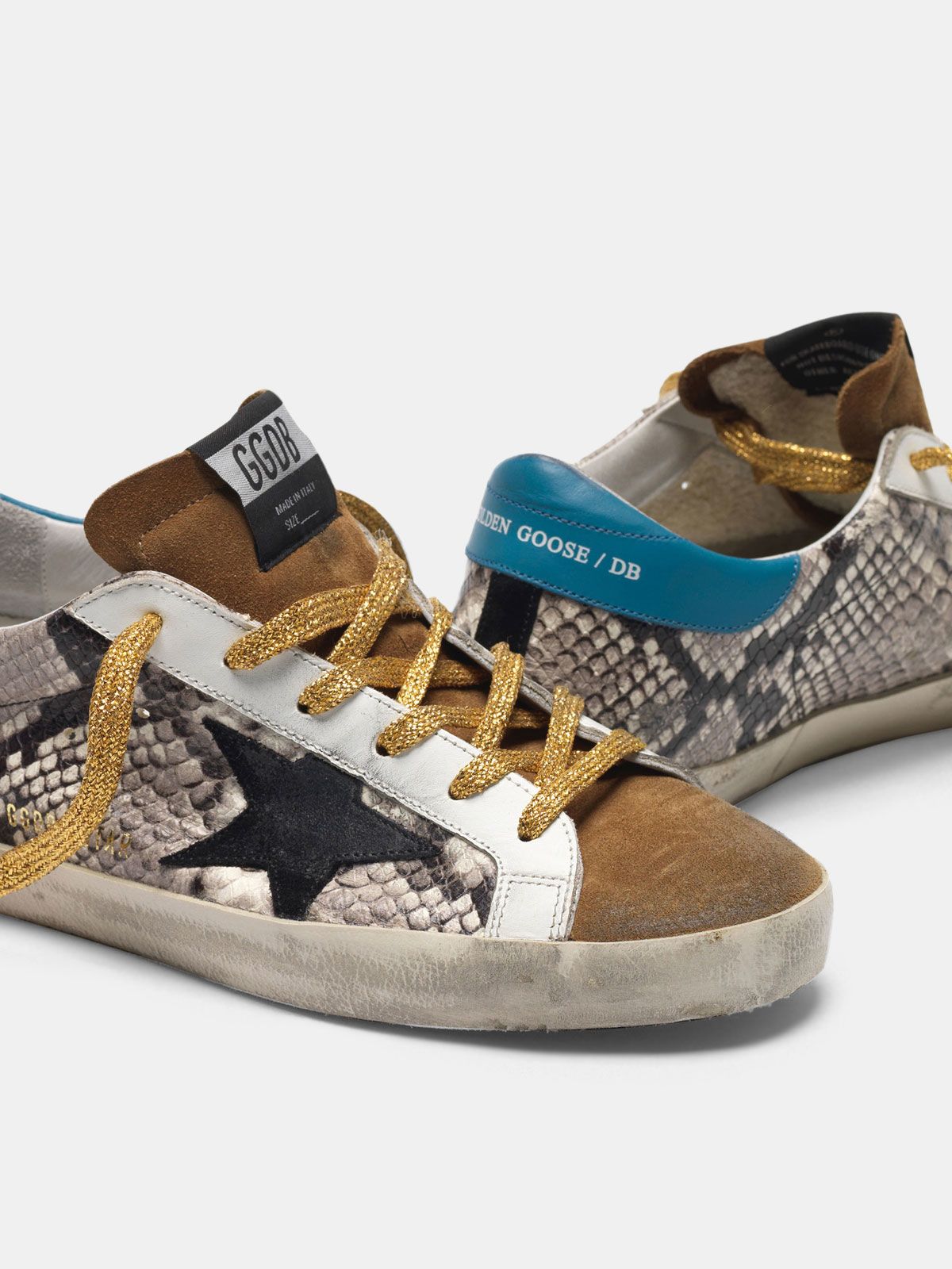 golden goose snake print sneakers