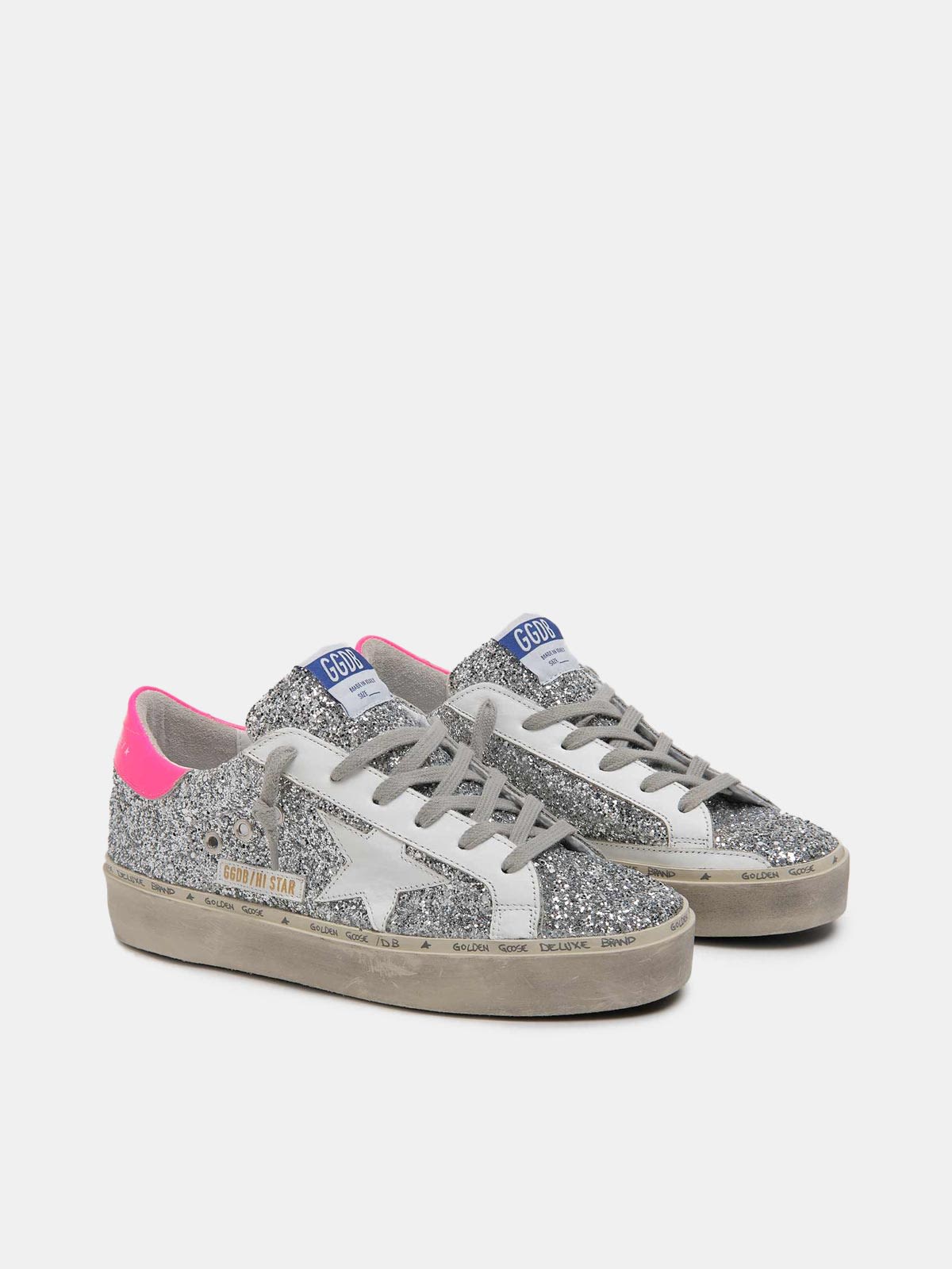 golden goose hi star silver glitter