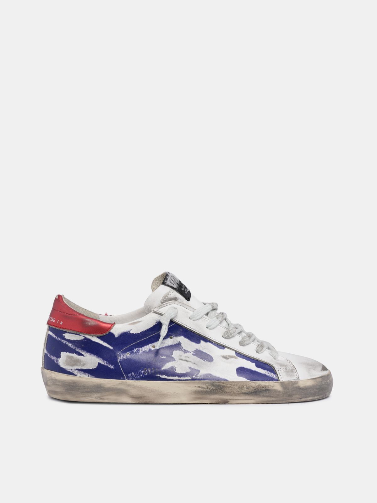 red white and blue golden goose