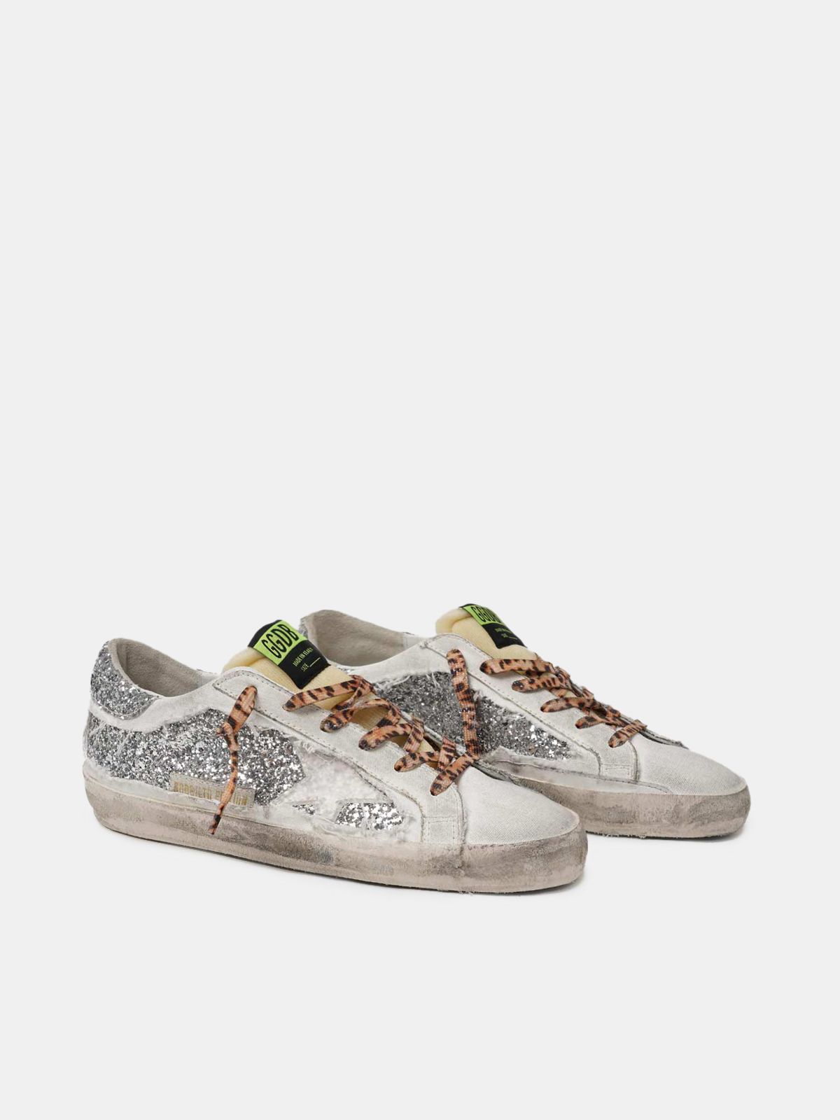 golden goose glitter leopard sneakers