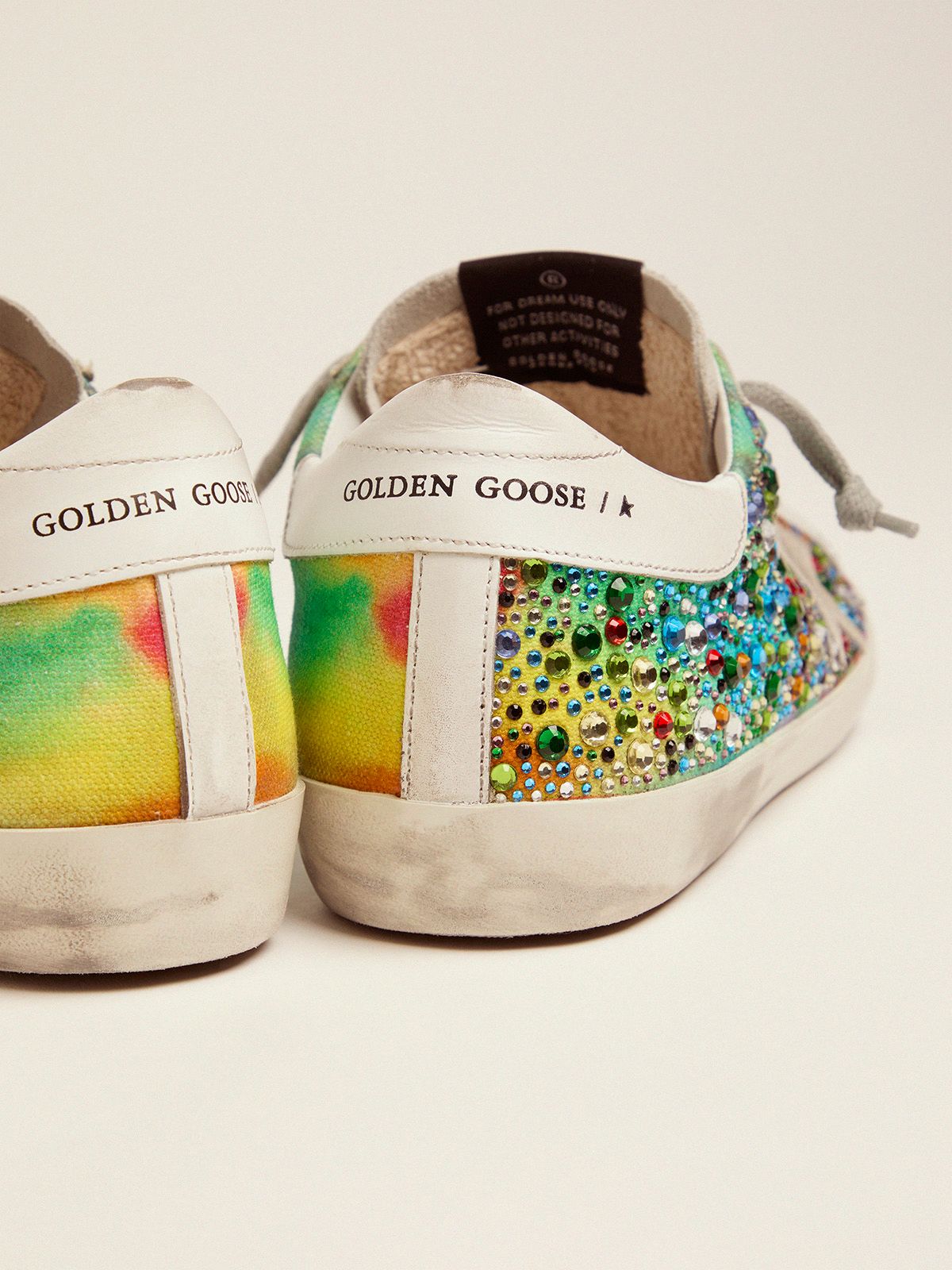 rainbow golden goose sneakers