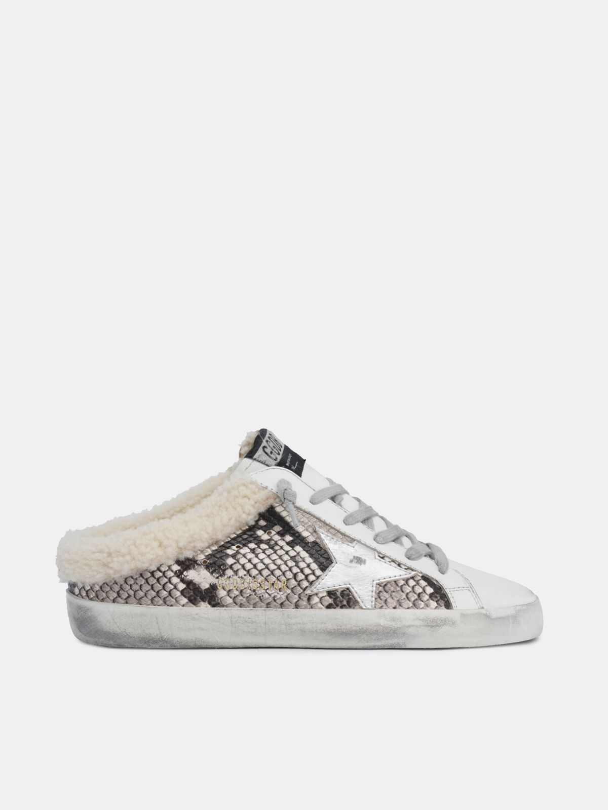 golden goose sabot superstar genuine shearling slide sneaker