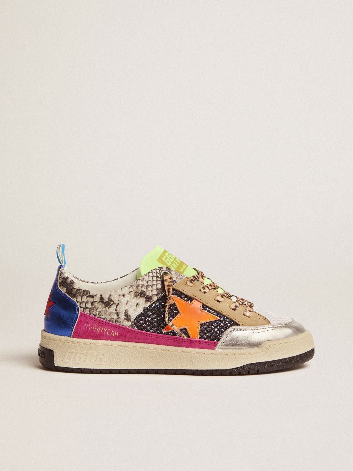 snakeskin golden goose sneakers