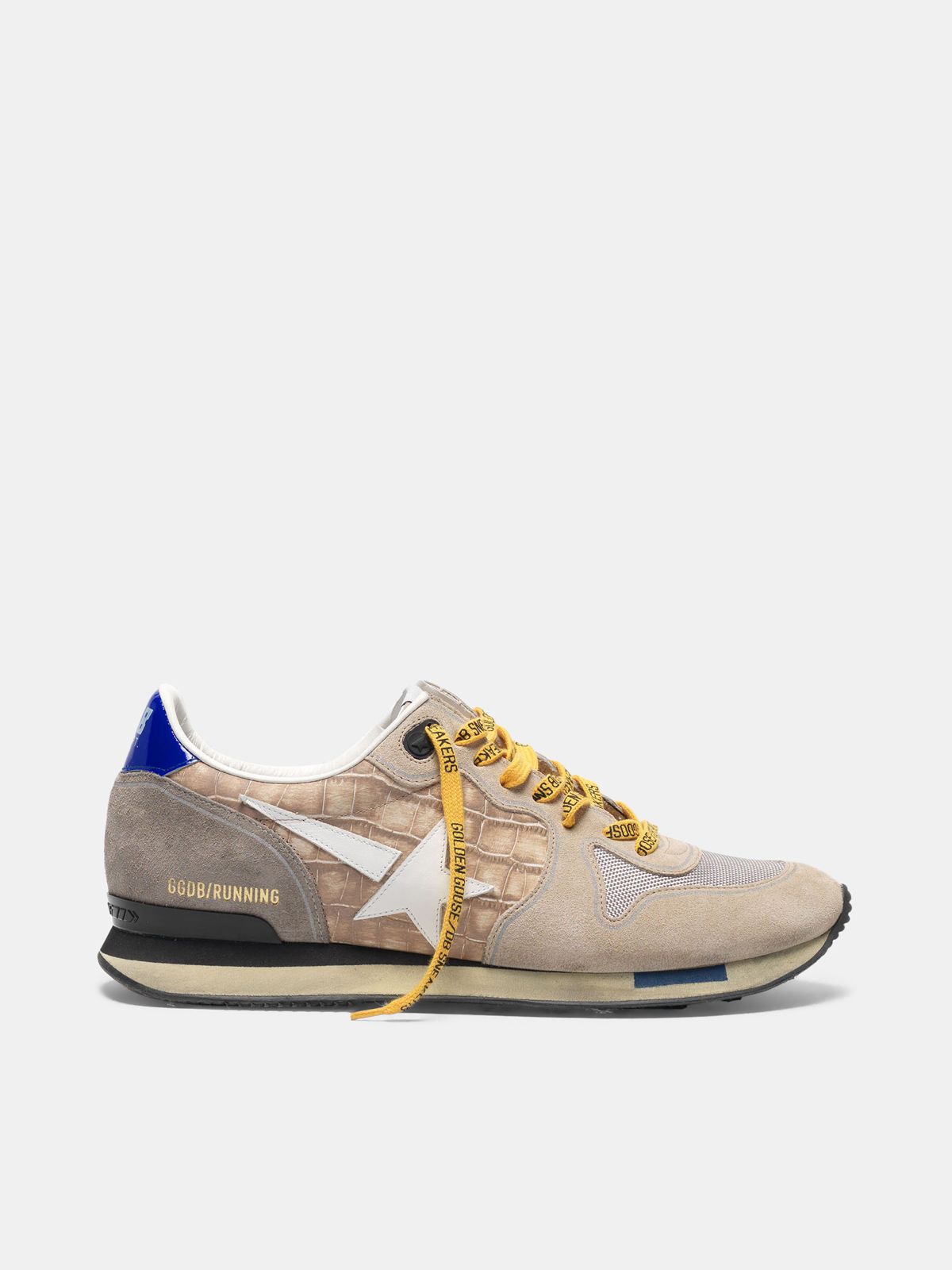 Advarsel frygt T Running sneakers in croc print and nude suede