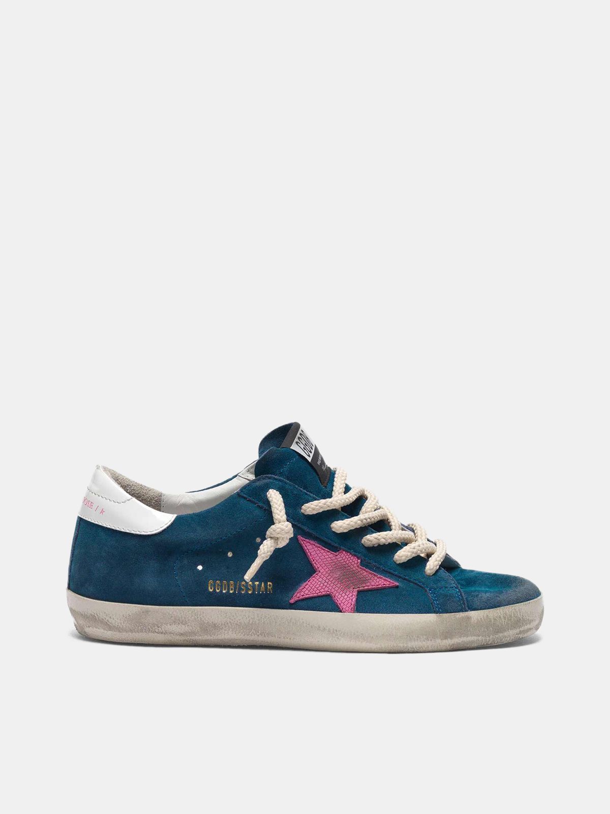 blue suede with a pink star | Golden Goose