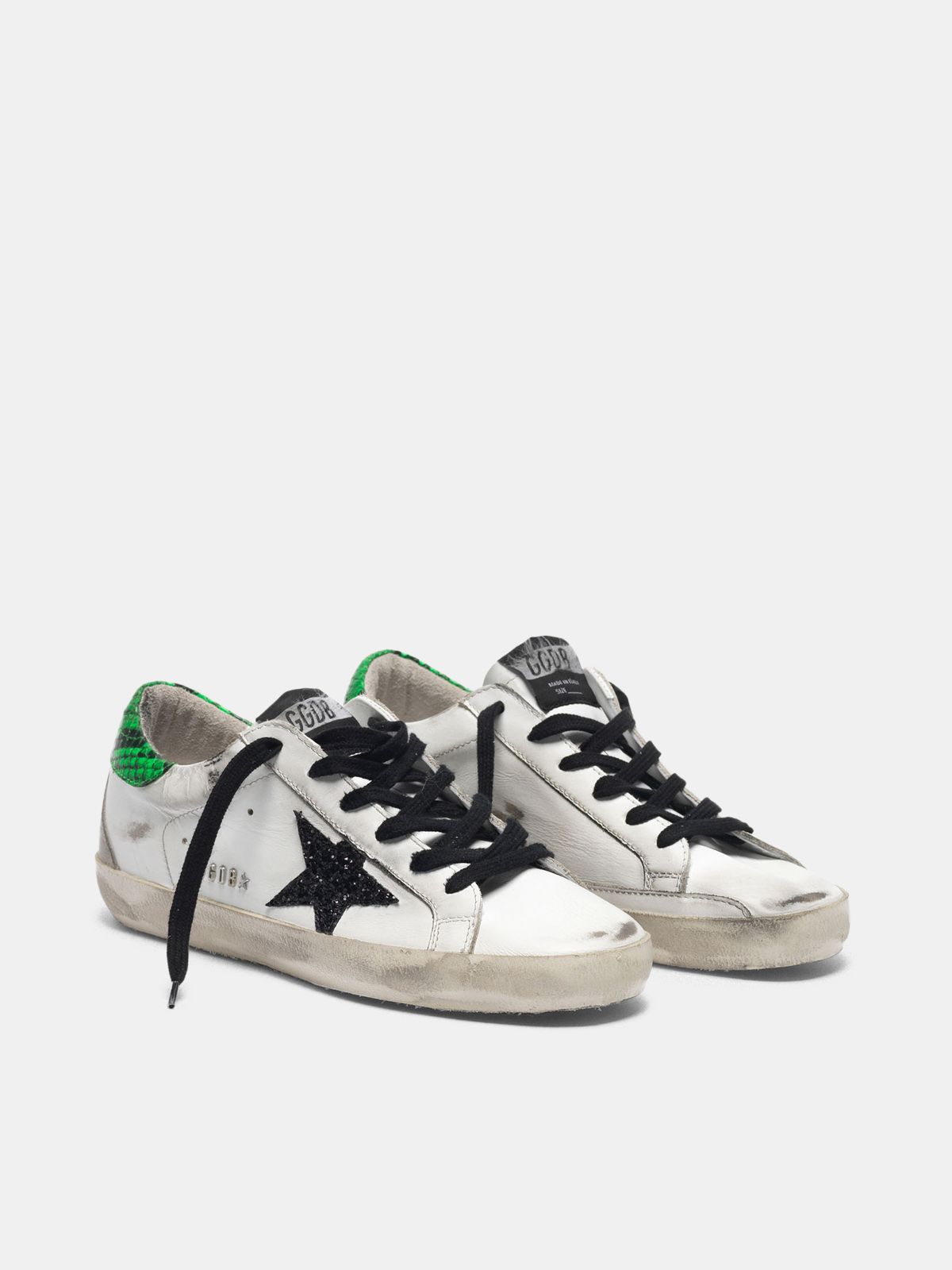 golden goose black snake sneakers