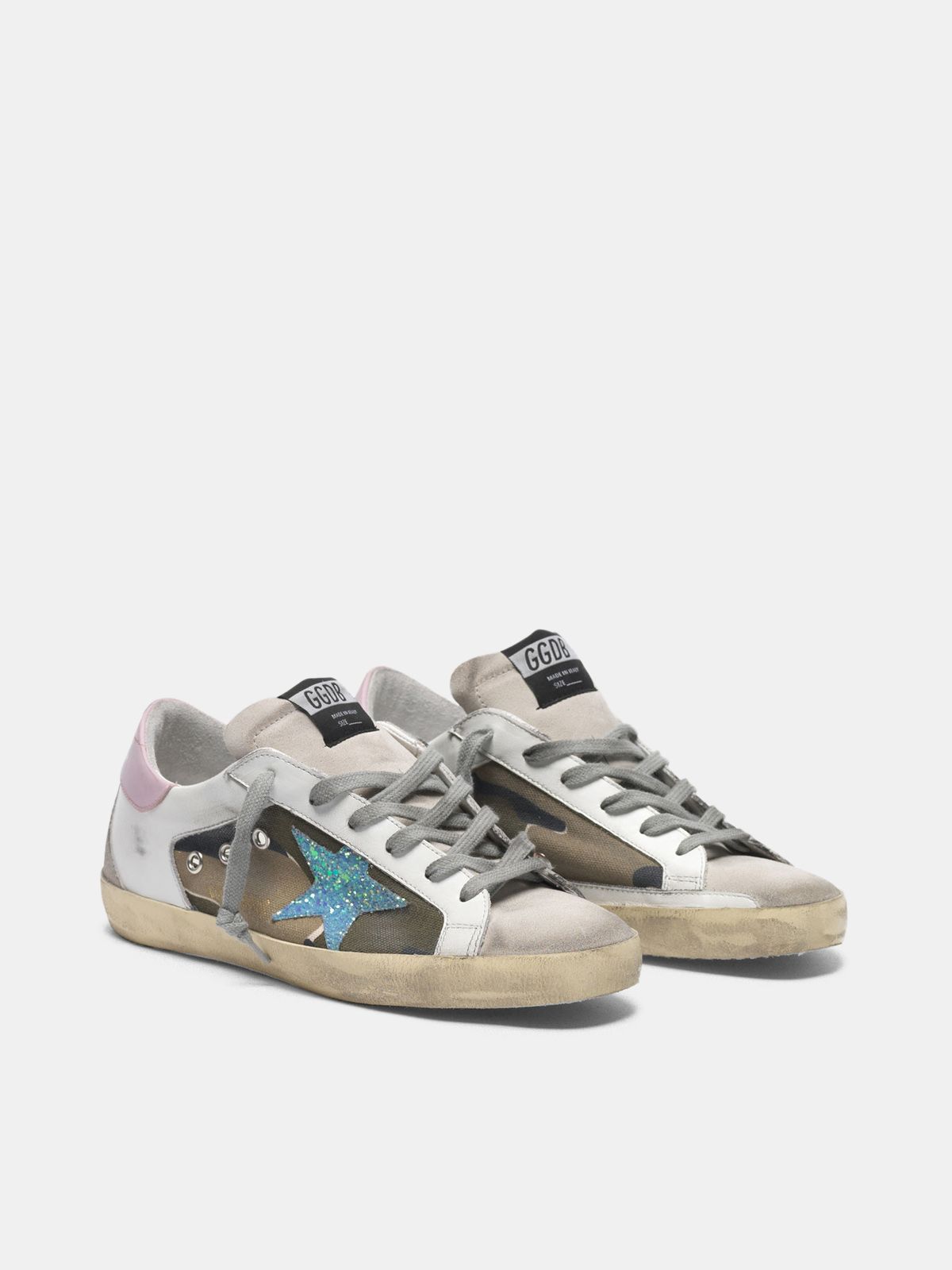golden goose camo pink star