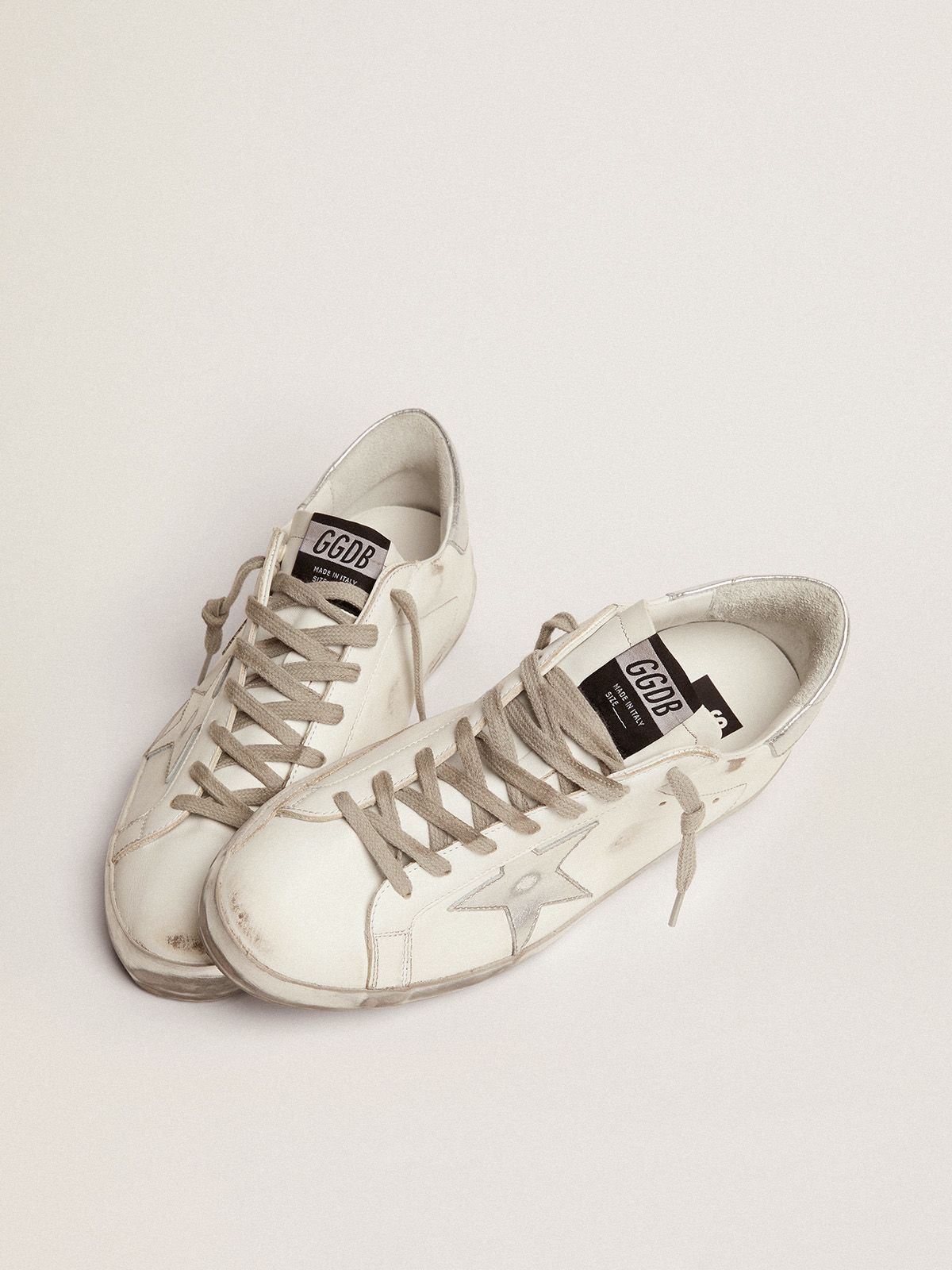 Super Star Sneakers With Star And Glitter Heel Tab Golden Goose