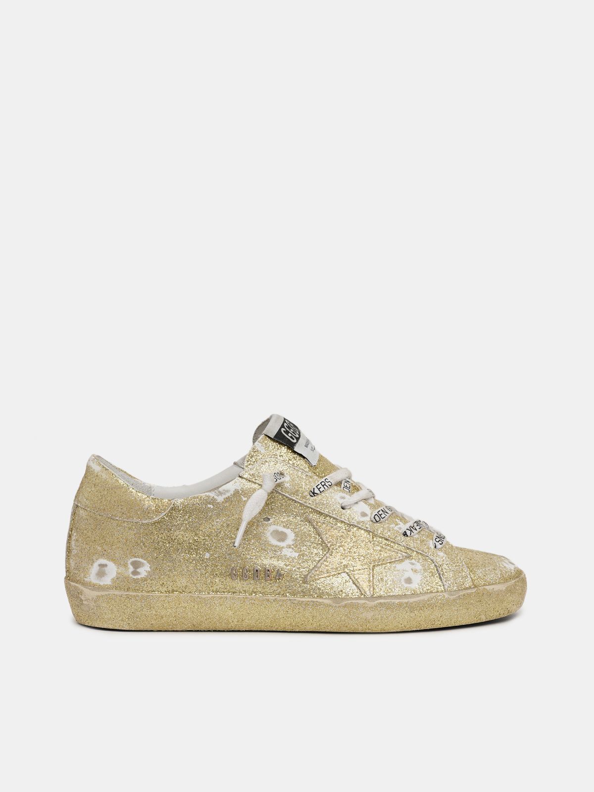 gold glitter golden goose sneakers