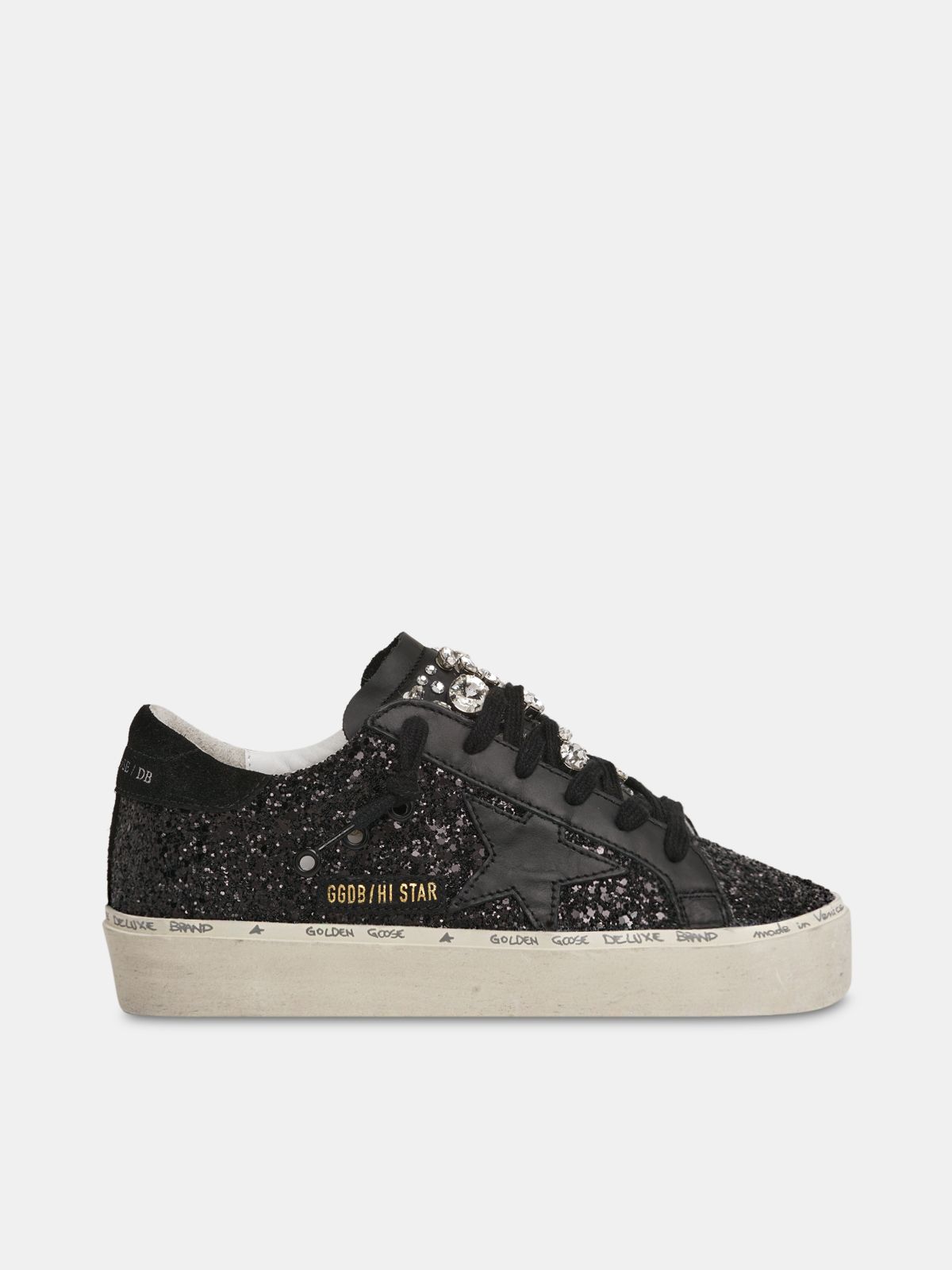 golden goose black glitter sneakers