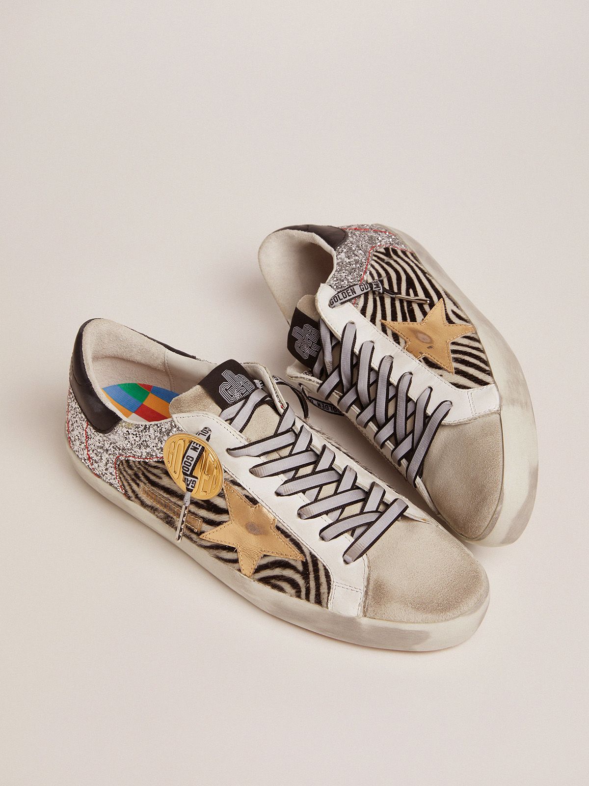 golden goose sneakers zebra