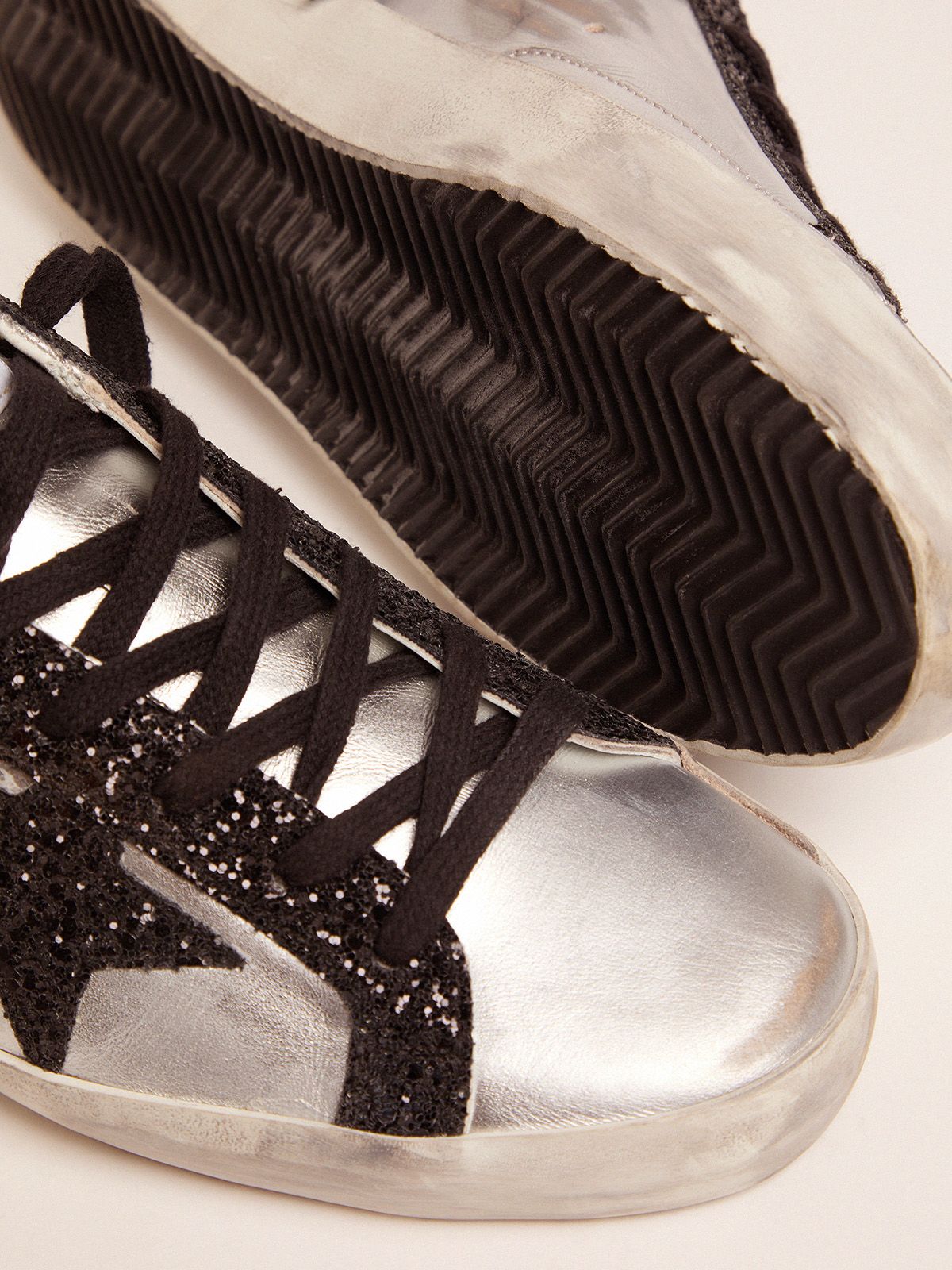 golden goose superstar sneakers silver