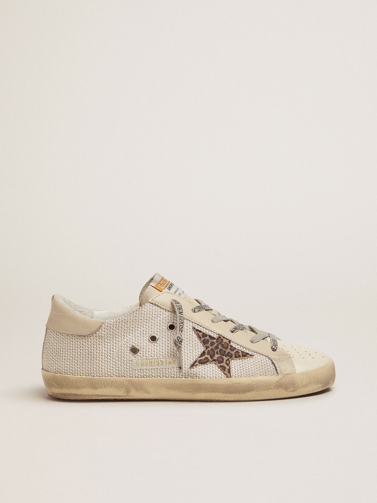 Super-Star sneakers in mesh with leopard-print star