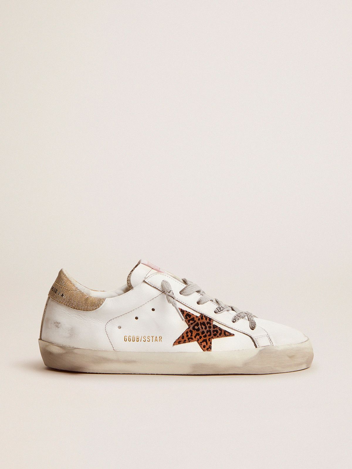 LTD sneakers with leopard-print star gold glitter heel | Golden Goose