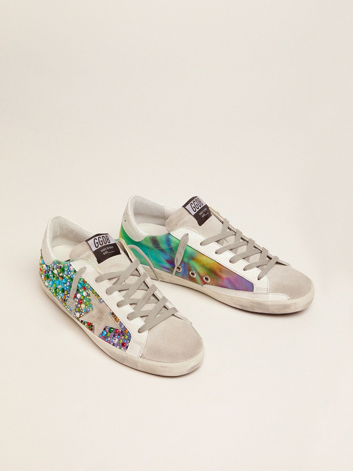 Super-Star sneakers with rainbow crystals | Golden Goose
