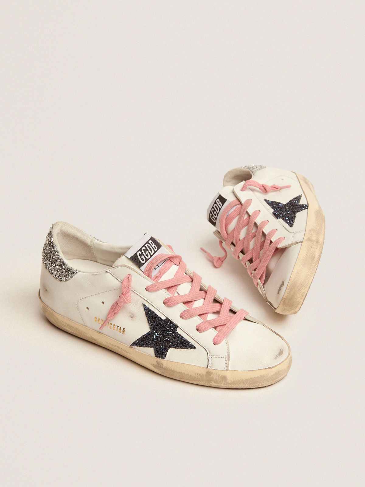 Super-Star LTD sneakers with colored glitter star and heel tab