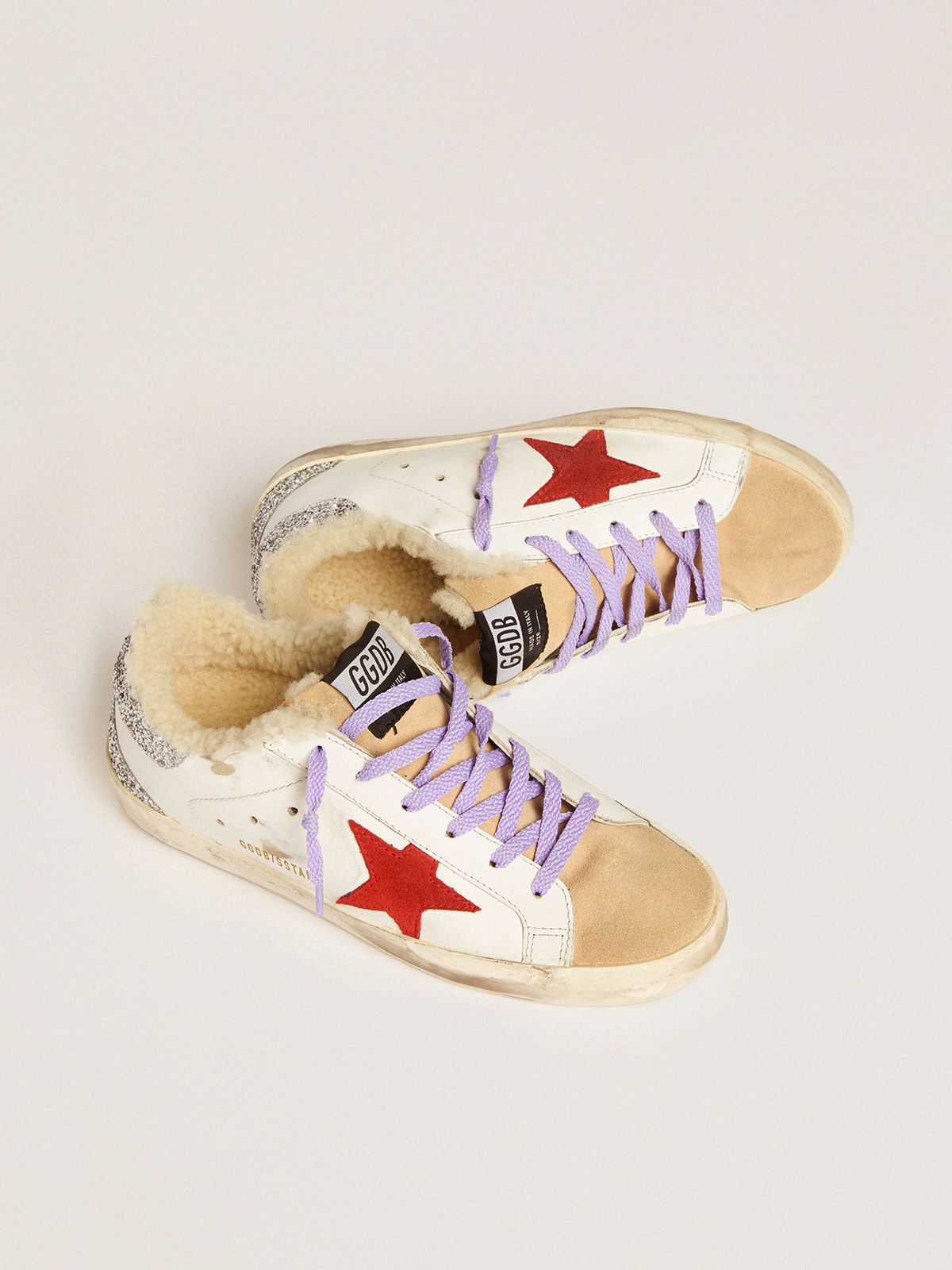 golden goose shearling high top