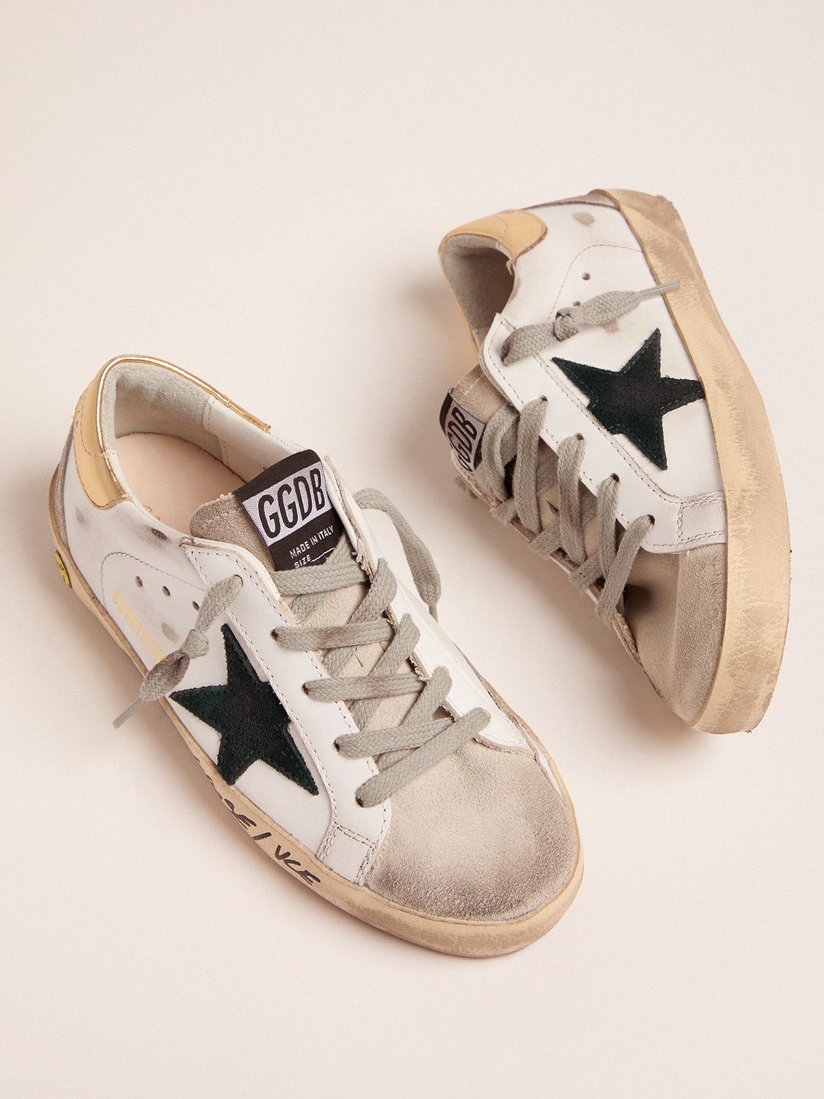 Super-Star sneakers with gold heel tab and handwritten lettering 