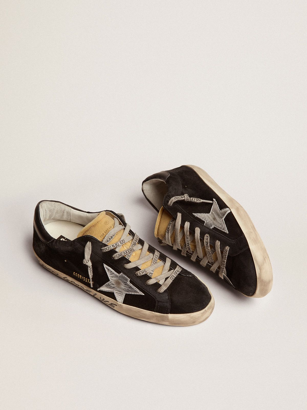 golden goose sneakers silver and black