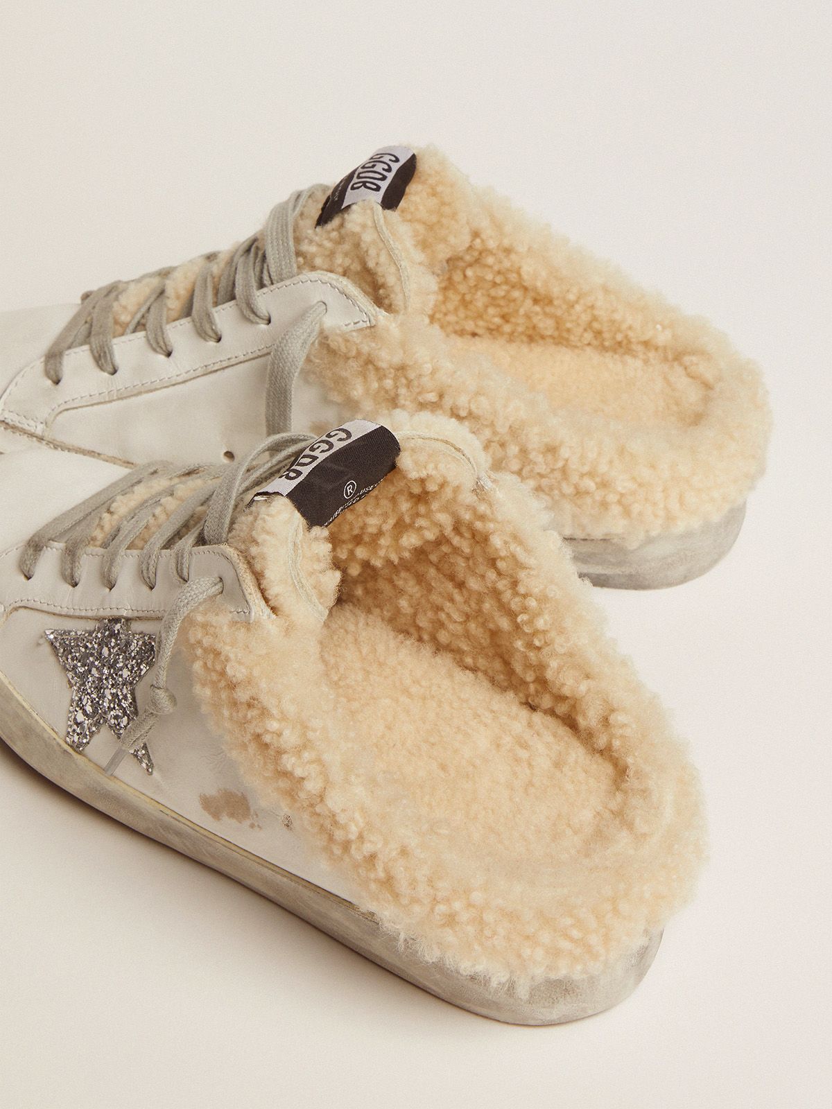 golden goose shearling loafers