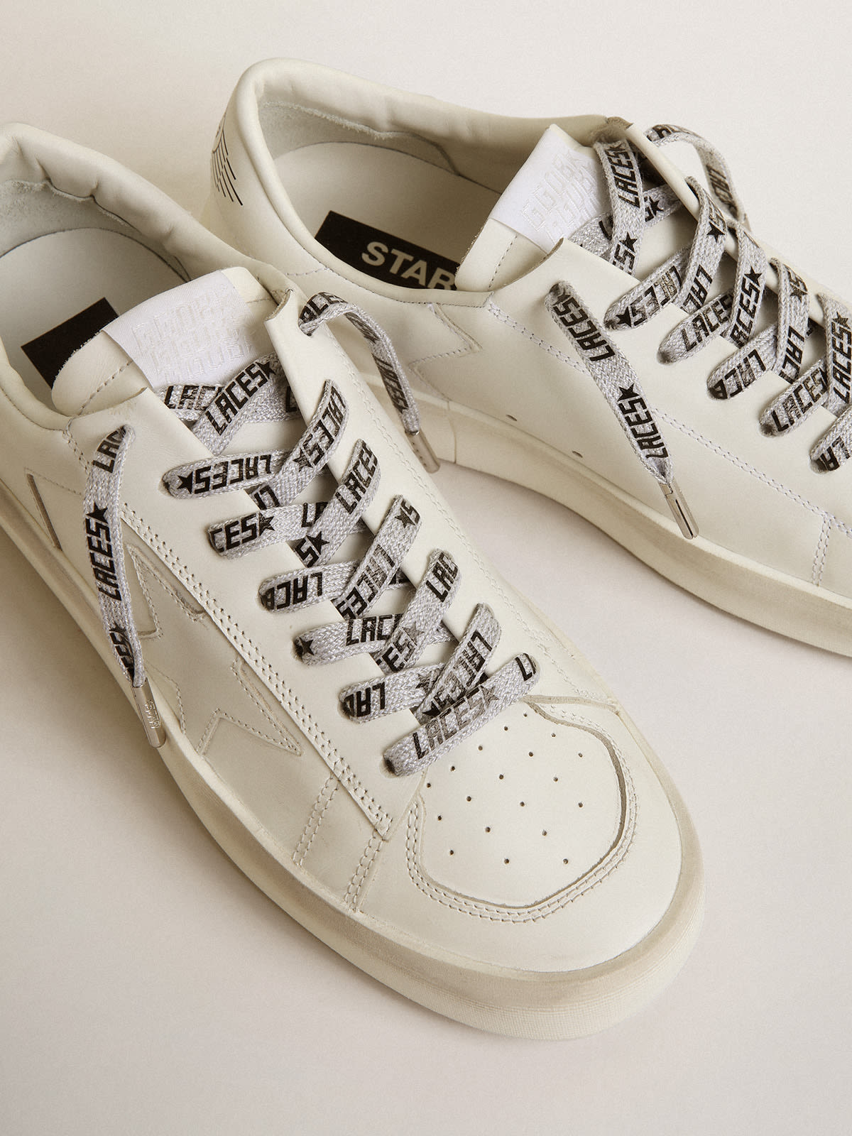 Golden Goose - Ice-colored laces with contrasting black ‘Laces’ lettering in 