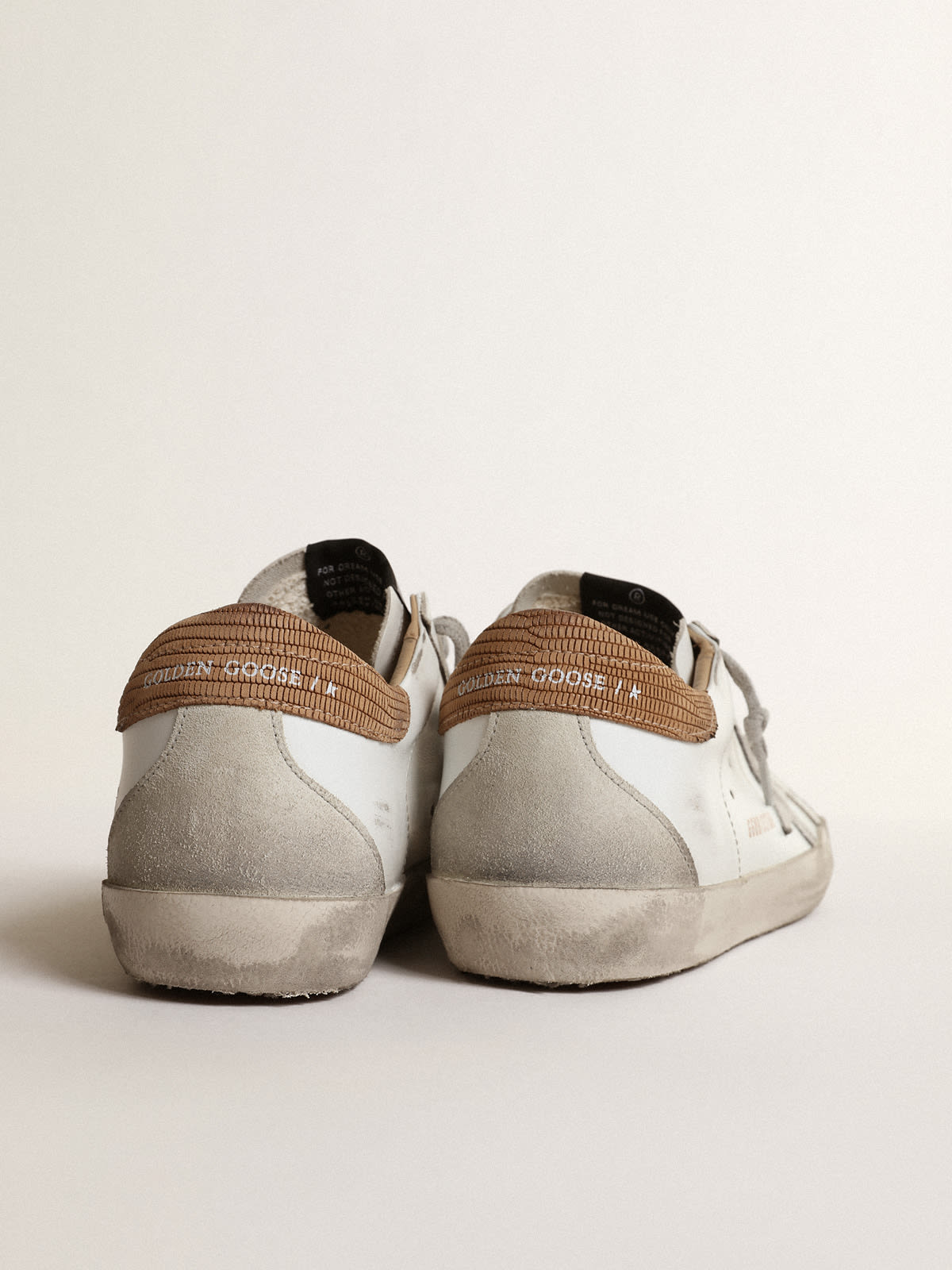 Golden goose white hot sale lizard superstar sneakers