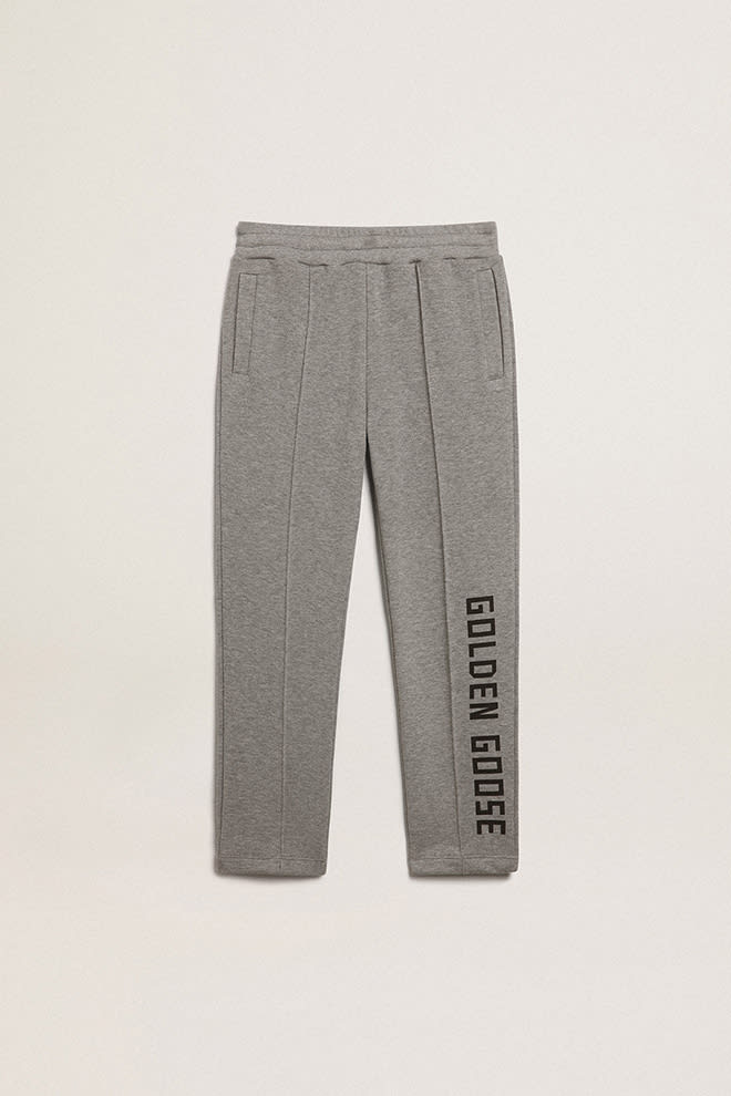 Golden Goose - Gray joggers with printed logo in 