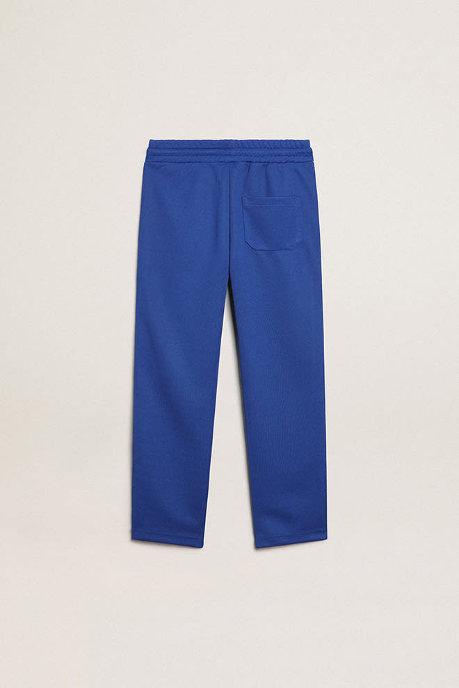 Golden Goose - Bright blue joggers with white strip and contrasting bright blue stars in 