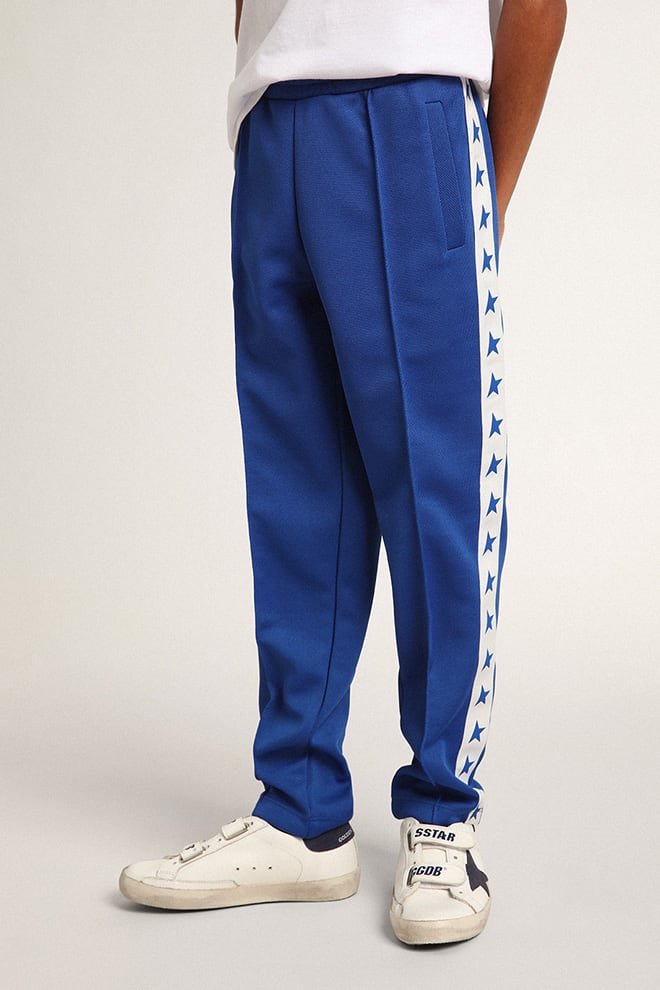 White and cheap blue joggers